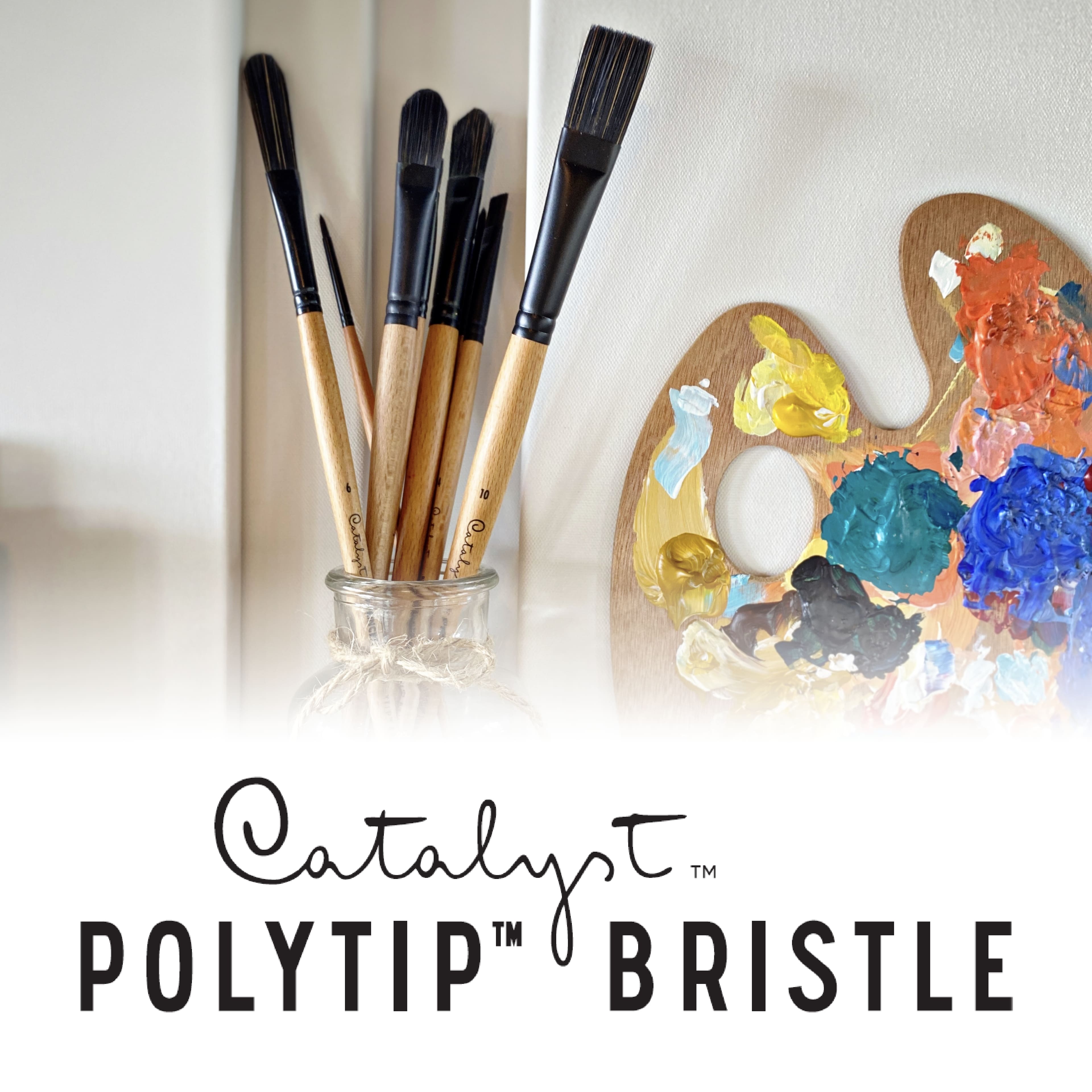 Princeton&#x2122; Catalyst&#x2122; Polytip&#x2122; Bristle Long Handle 3 Piece Brush Set