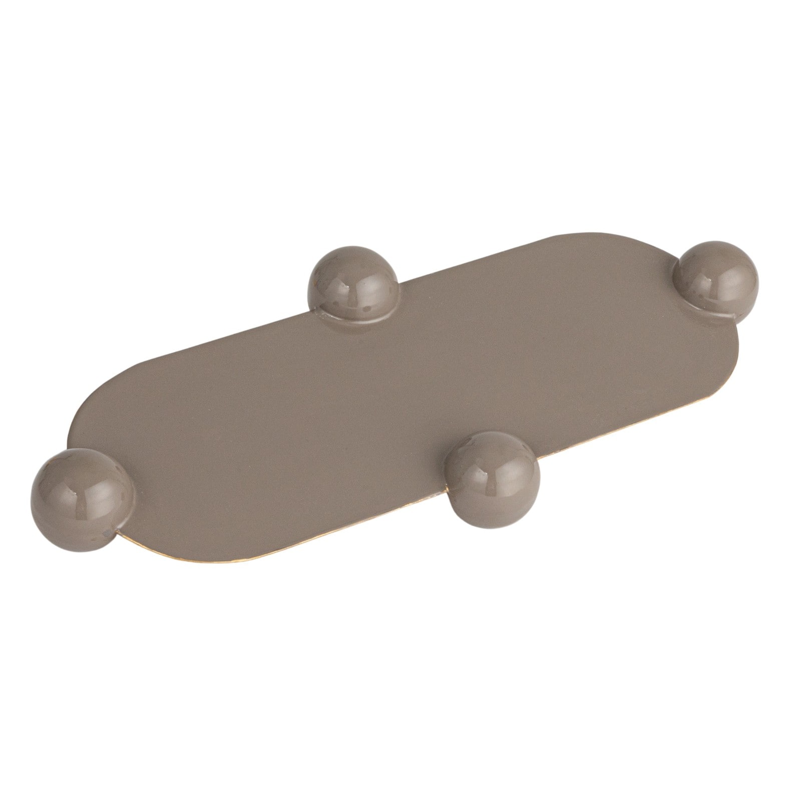 Hello Honey® 17.5" Gray Elegance Enamel Metal Tray with Ball Feet