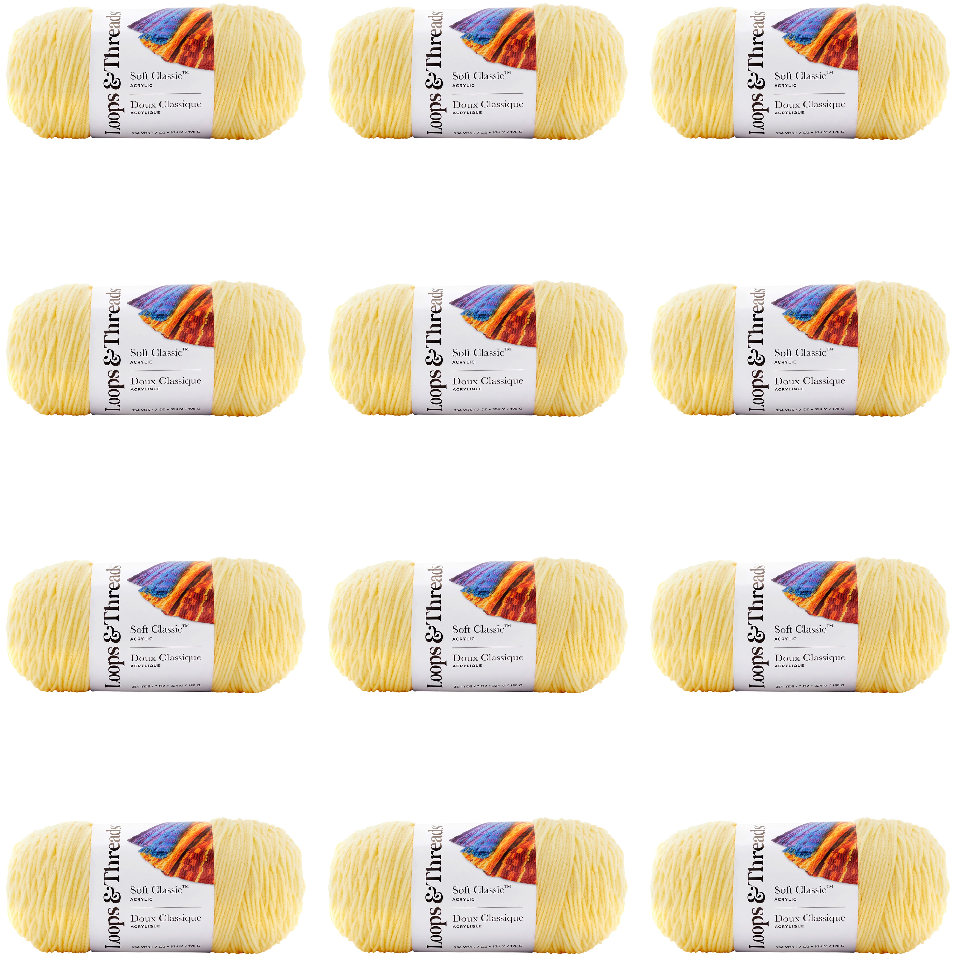 12 Pack: Soft Classic™ Solid Yarn by Loops & Threads®