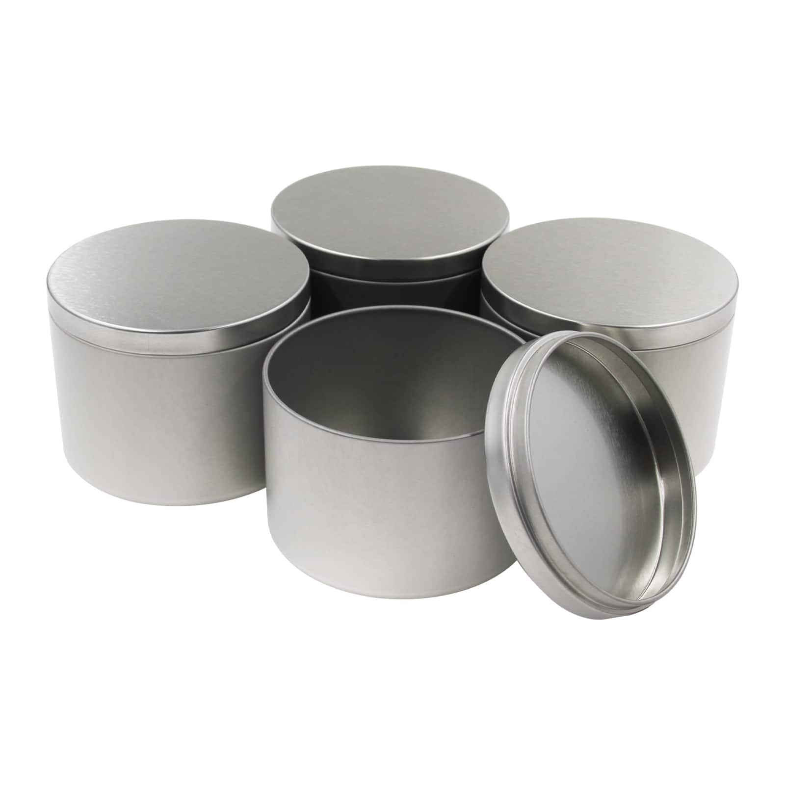 8 Packs: 4 ct. (32 total) 6oz. Silver Candle Making Tins by Make Market®