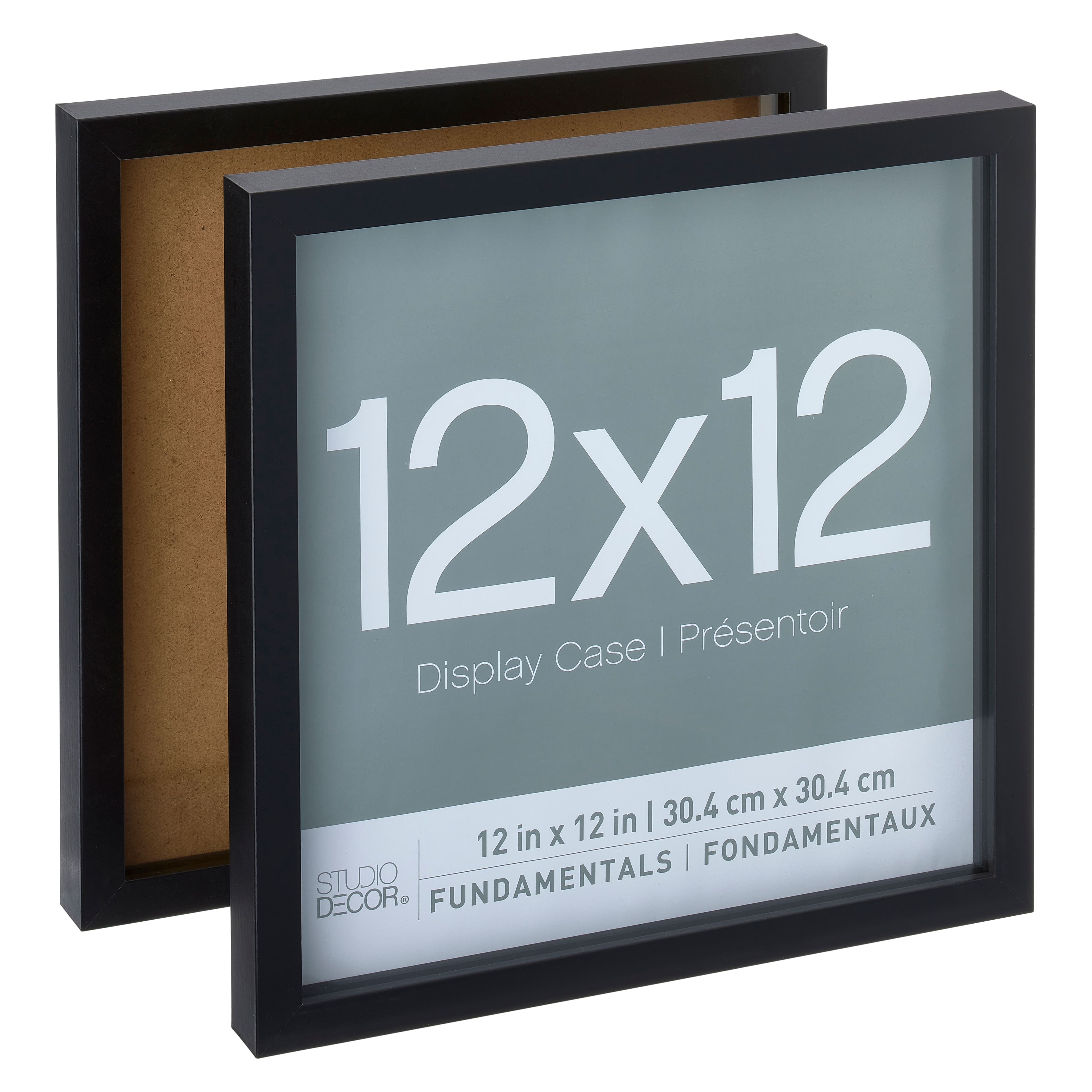 9 Packs: 2 ct. (18 total) Black Fundamentals 12" x 12" Display Case by Studio Décor®