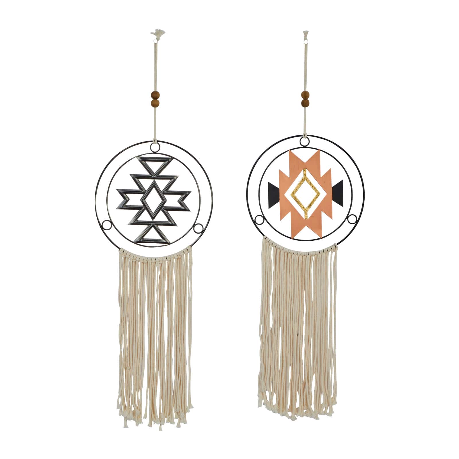 Multicolored Metal Contemporary Dreamcatcher Wall Decor, 2ct.
