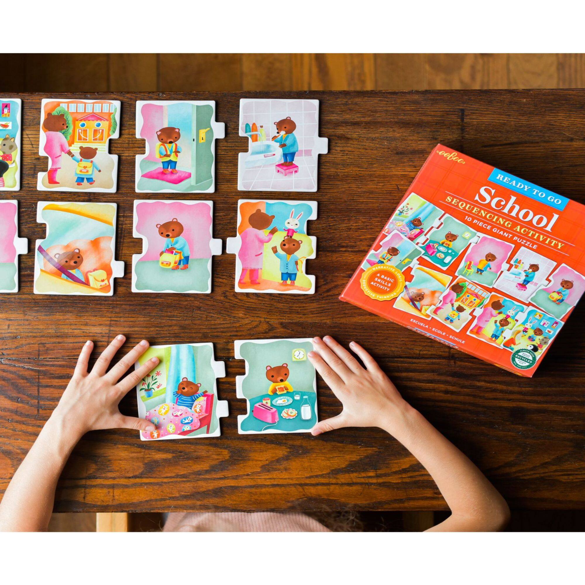 eeBoo Ready to Go School Sequencing Activity 10 Piece Puzzle