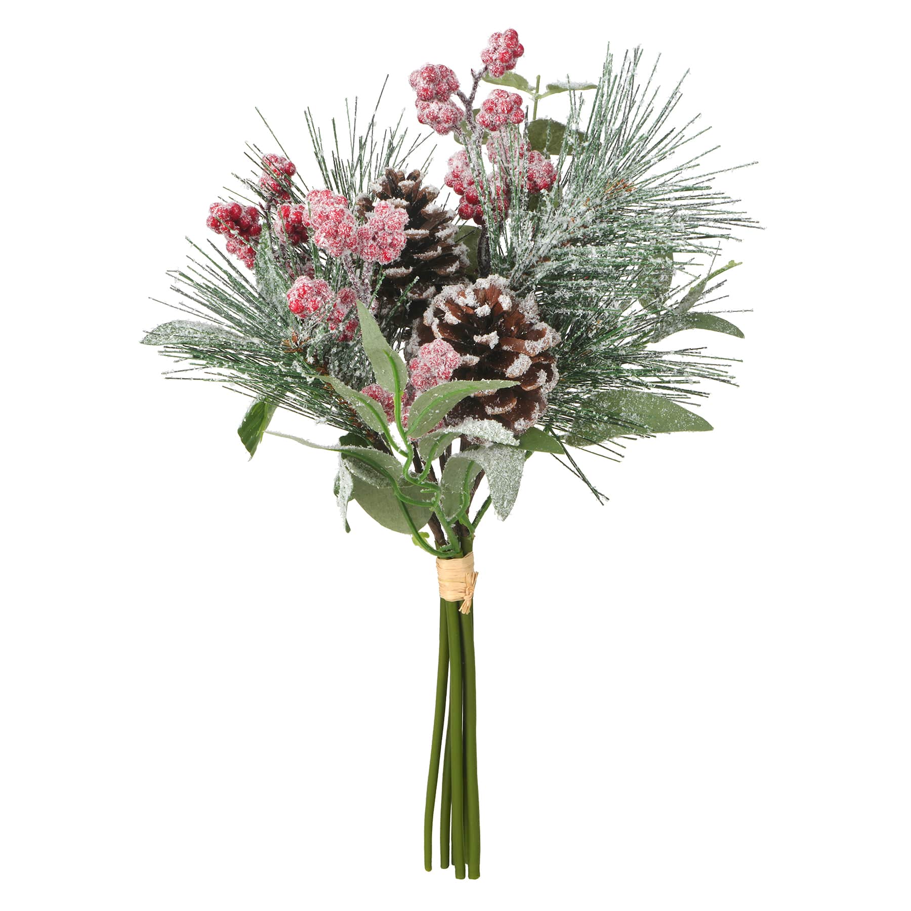 14&#x22; Icy Red Berry, Eucalyptus &#x26; Pinecone Bouquet by Ashland&#xAE;
