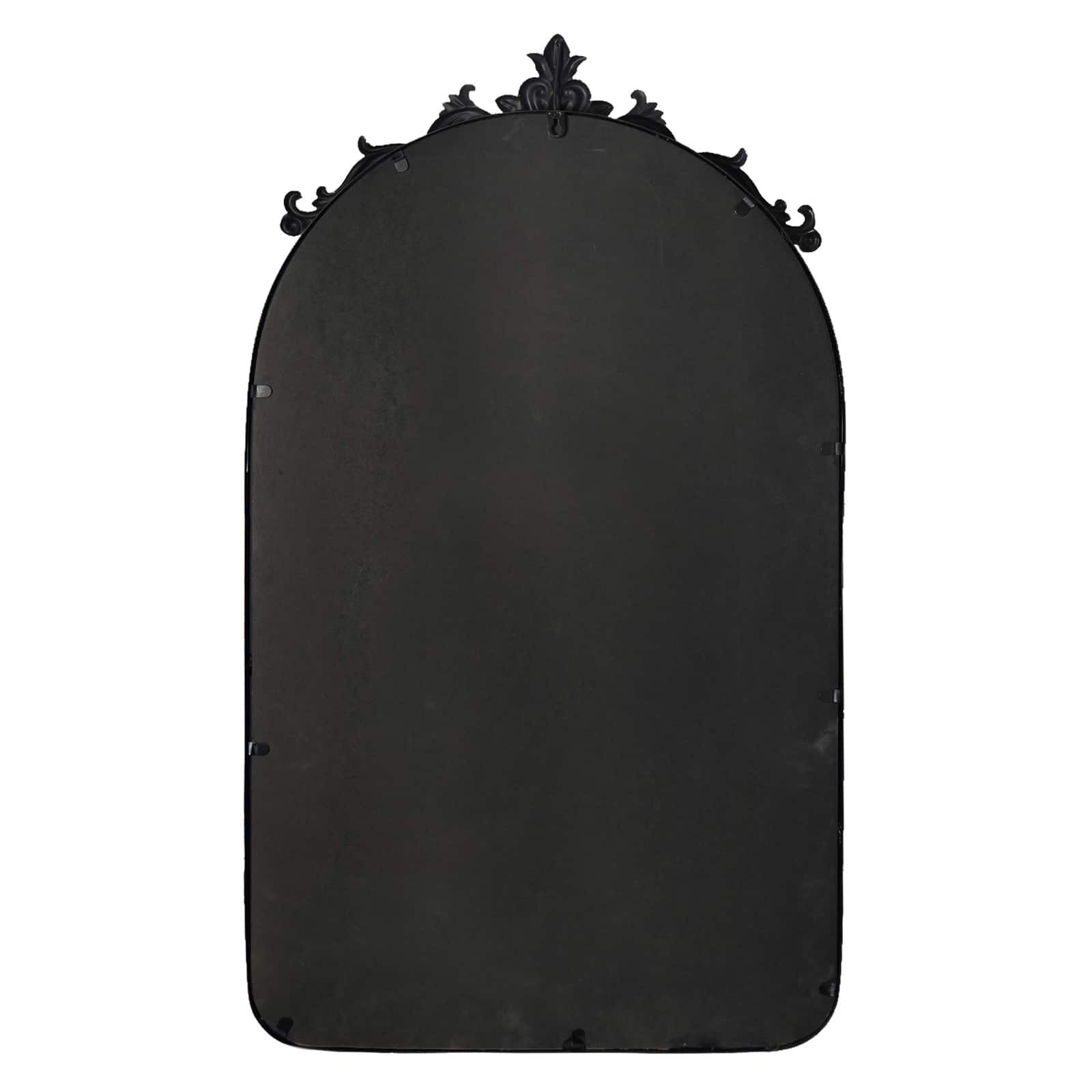 Head West Vintage Arched Black Ornate Metal Frame Mirror