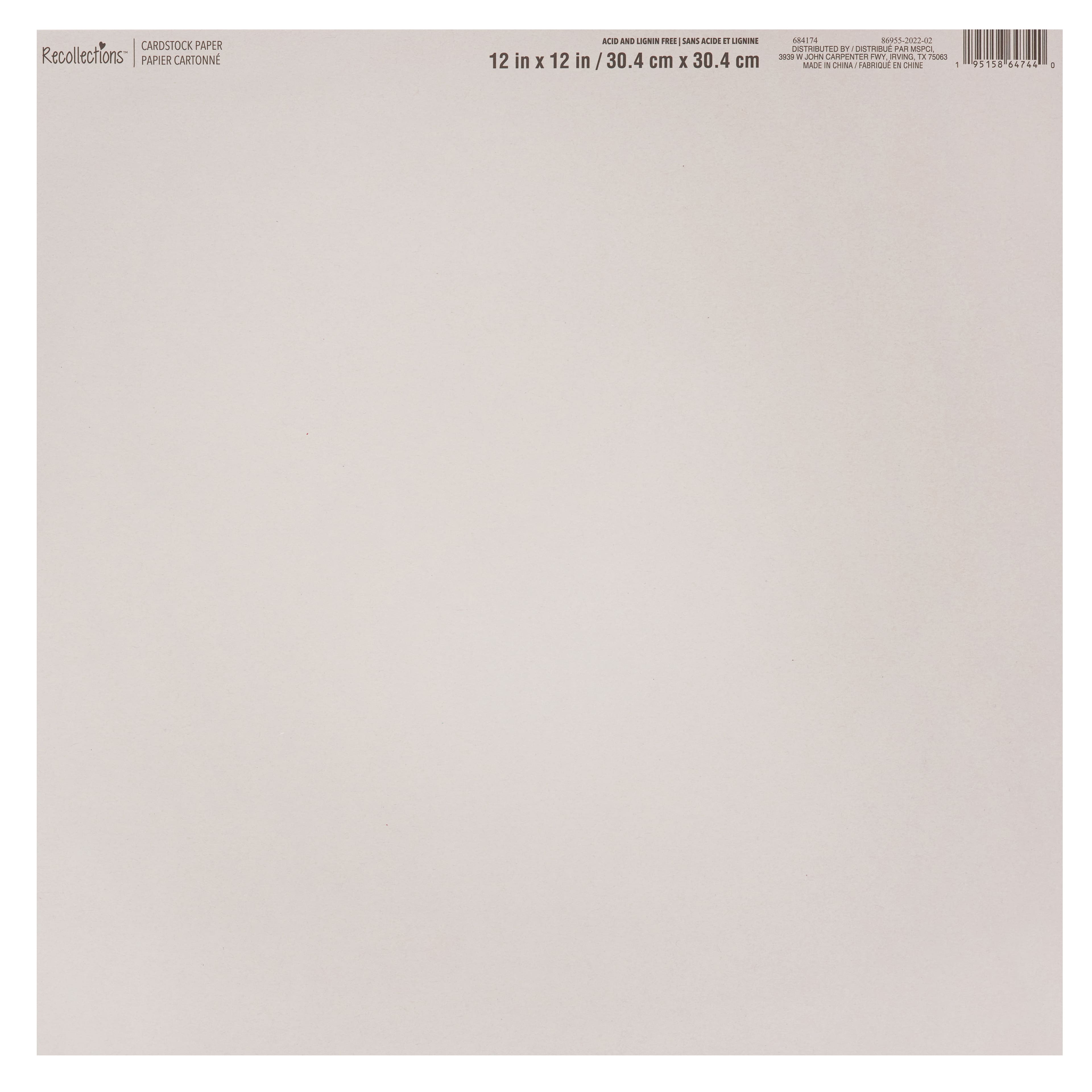 60 Pack: Smooth Solid Cardstock Paper by Recollections™, 12" x 12"
