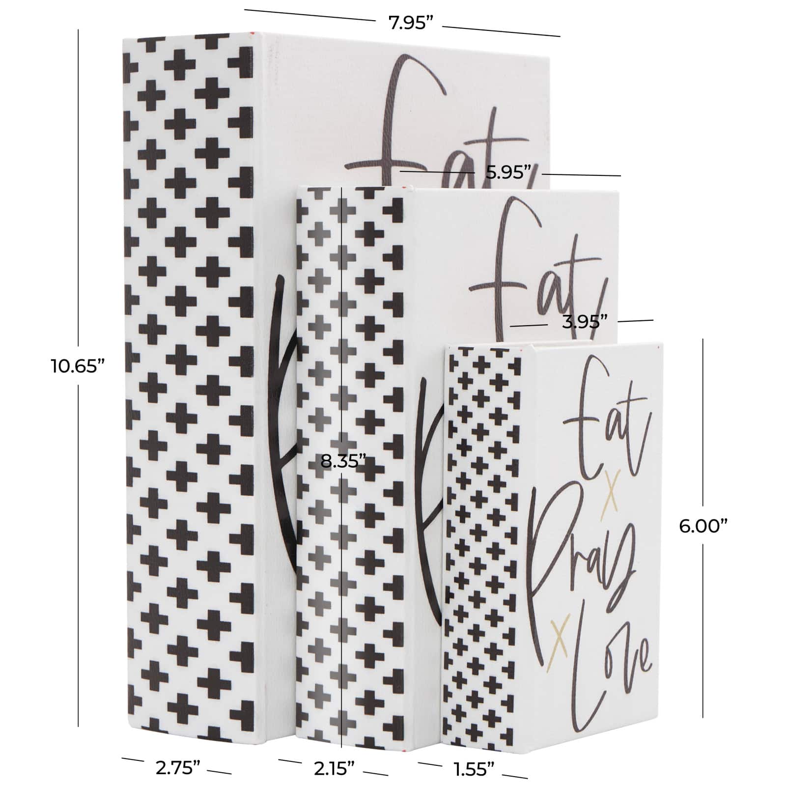 White Eat, Pray, Love Book Storage Box Set