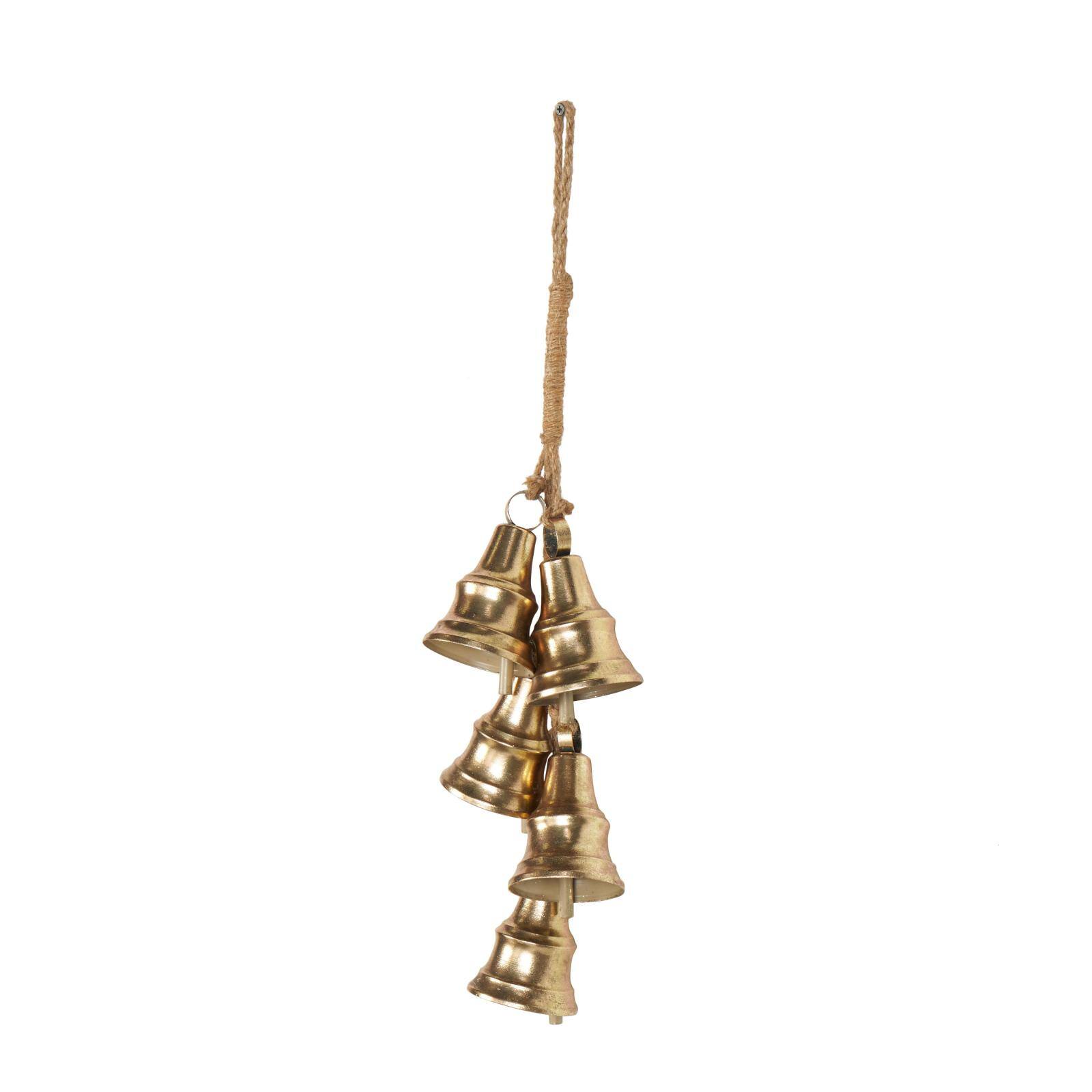 25" Gold Metal Cascading Cluster Decorative Bells