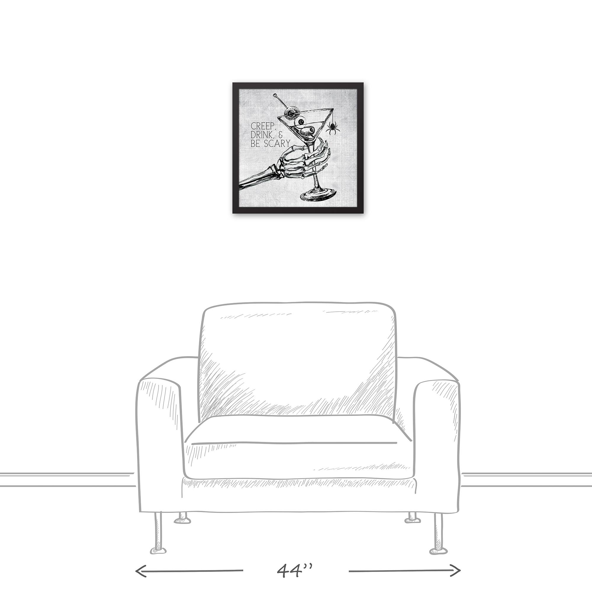 Creep Drink &#x26; Be Scary Black Framed Canvas Wall Art