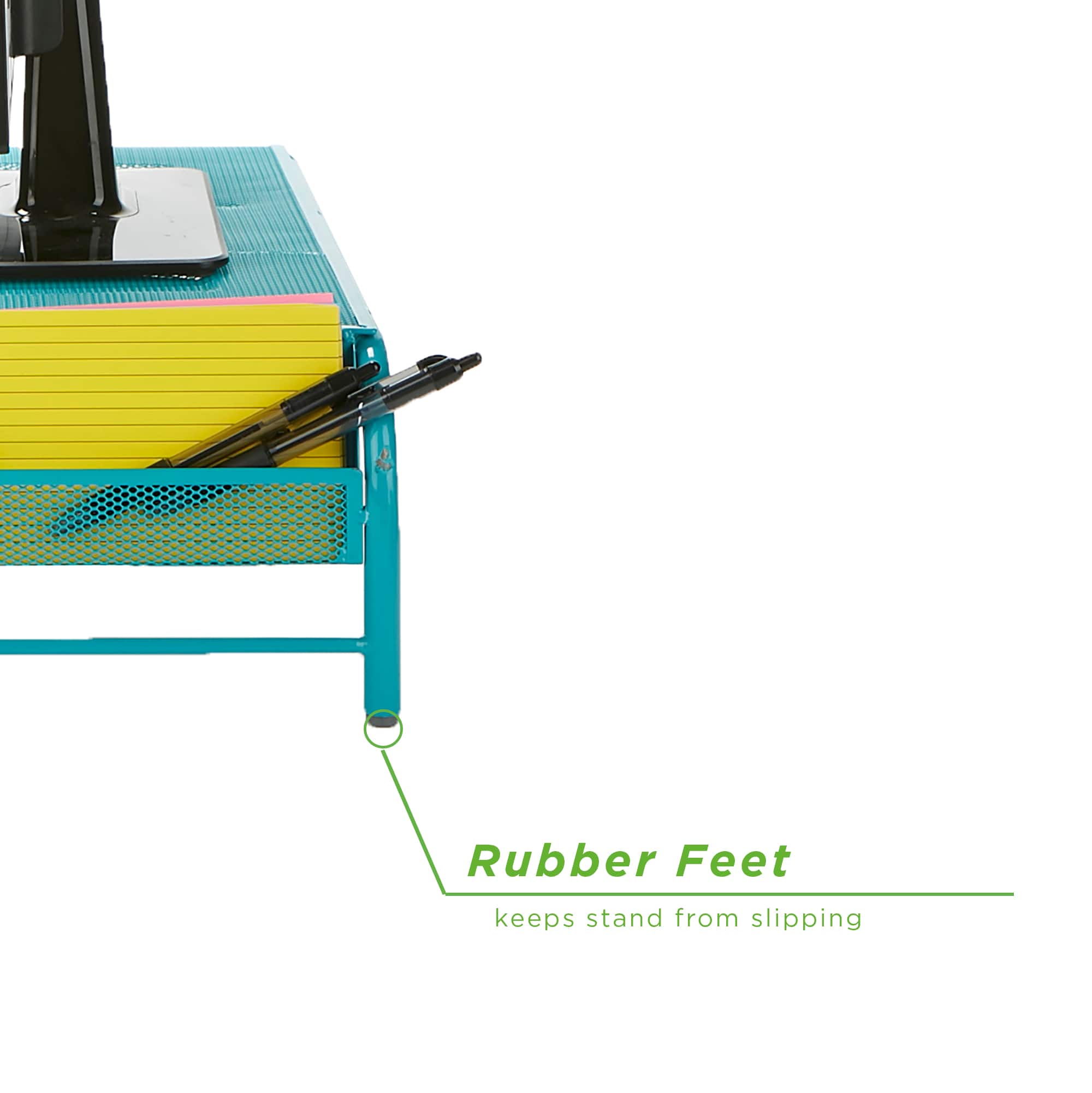 Mind Reader Metal Mesh Monitor Stand &#x26; Desk Organizer