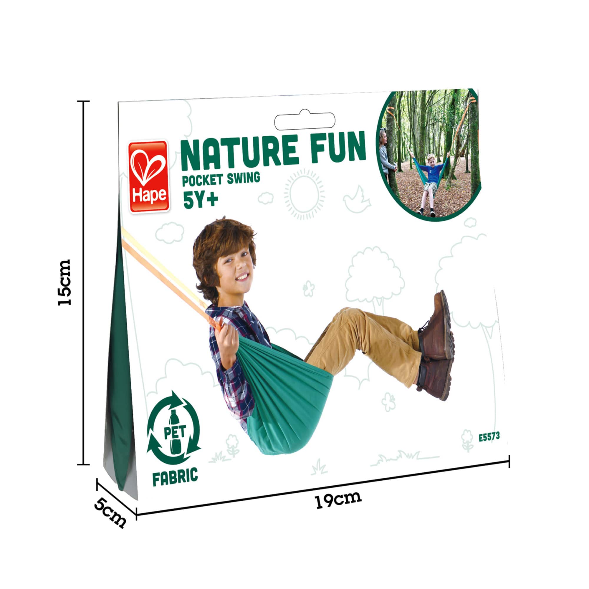 Hape Nature Fun Pocket Swing Green Kid&#x27;s Portable Hammock