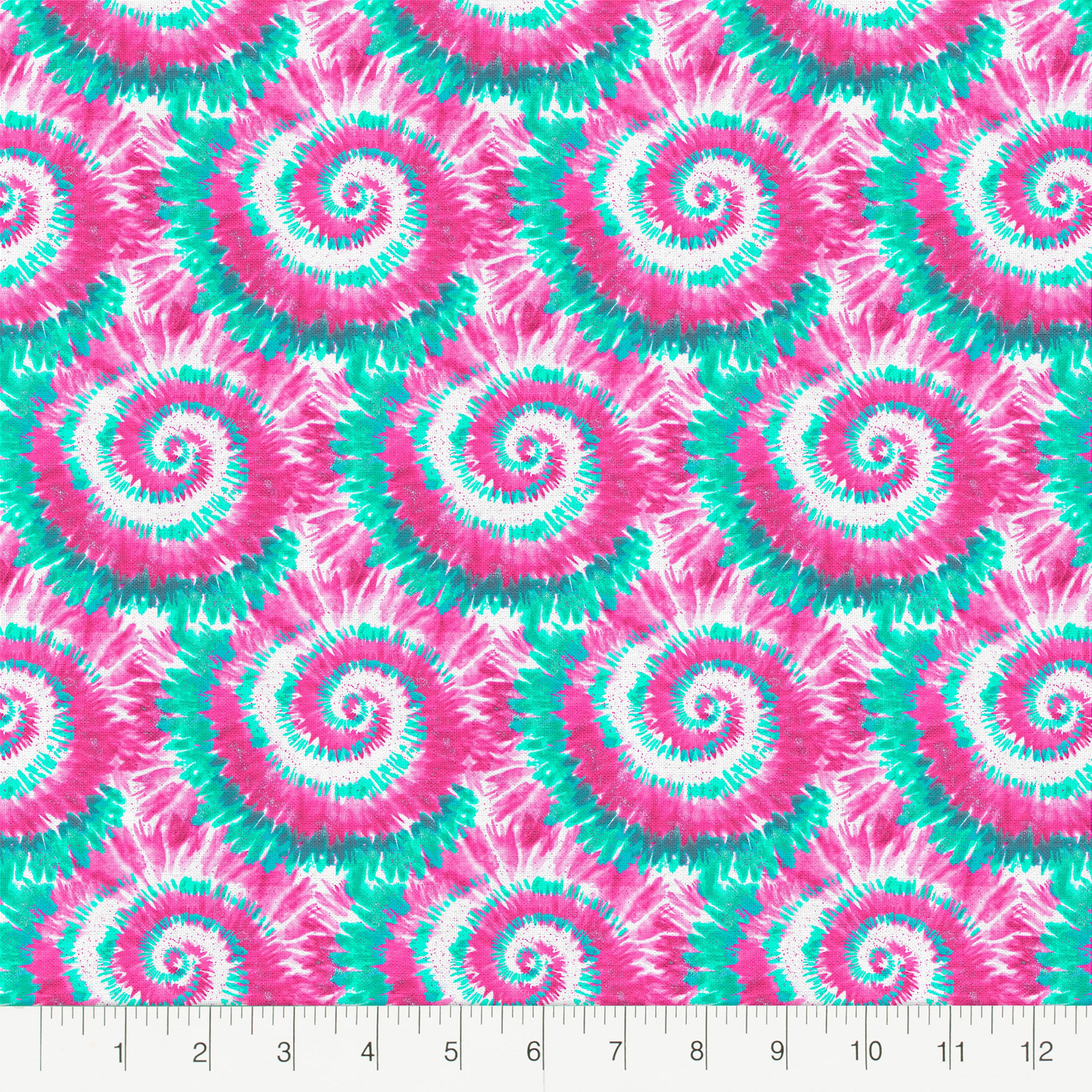 Pink & Blue Tie Dye Cotton Fabric Bundle by Loops & Threads™