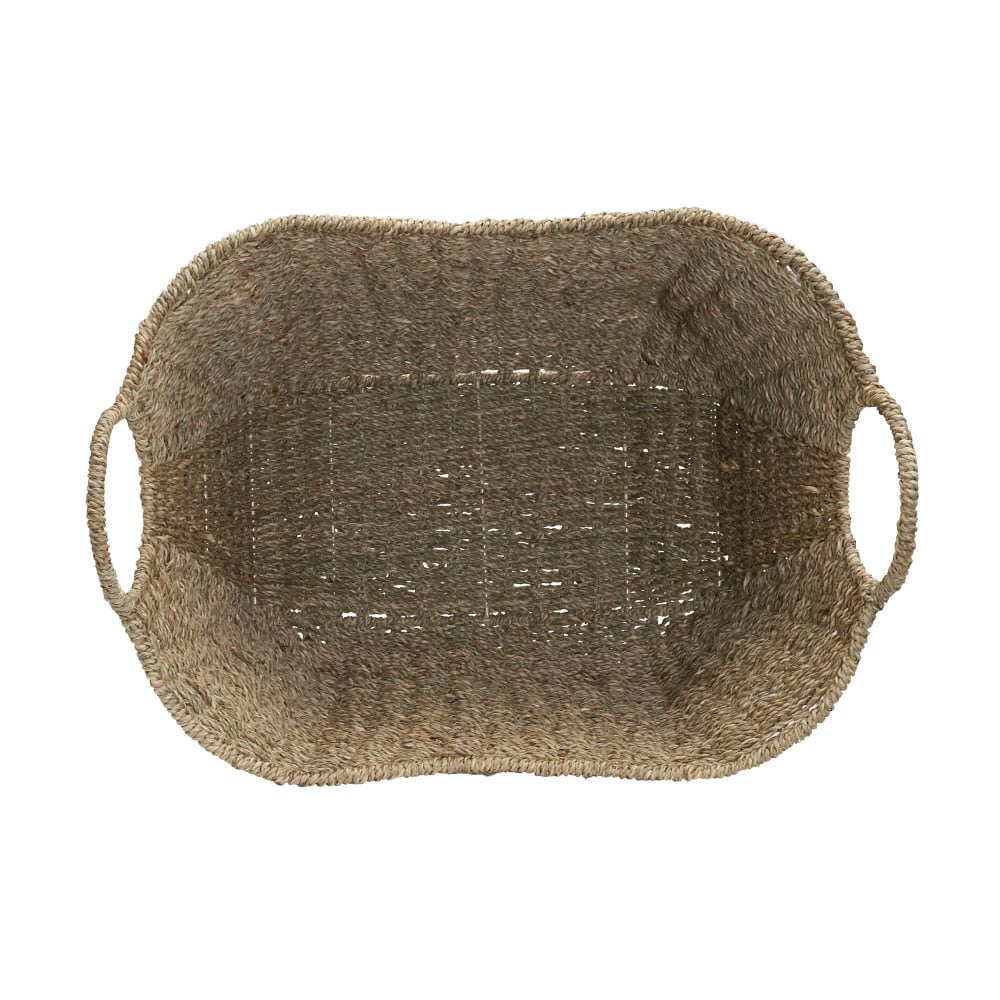 Household Essentials 17.5" Natural Woven Seagrass Basket with Handles
