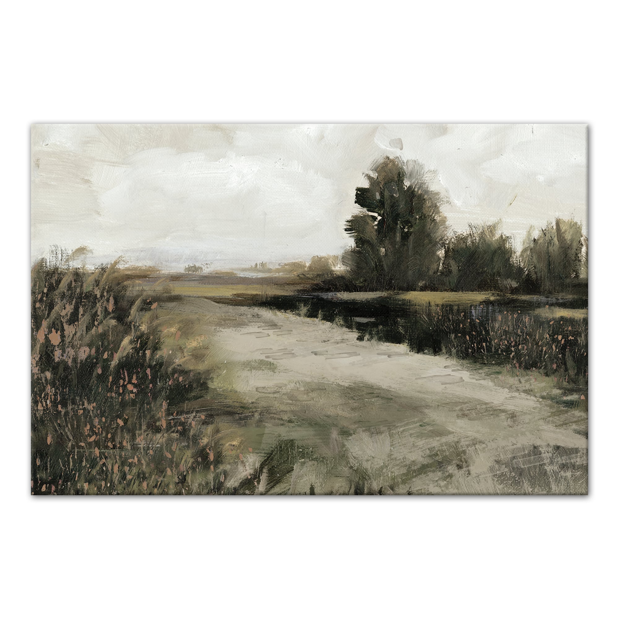 Antique Moody Landscape 18&#x22; x 12&#x27; Canvas Wall Art