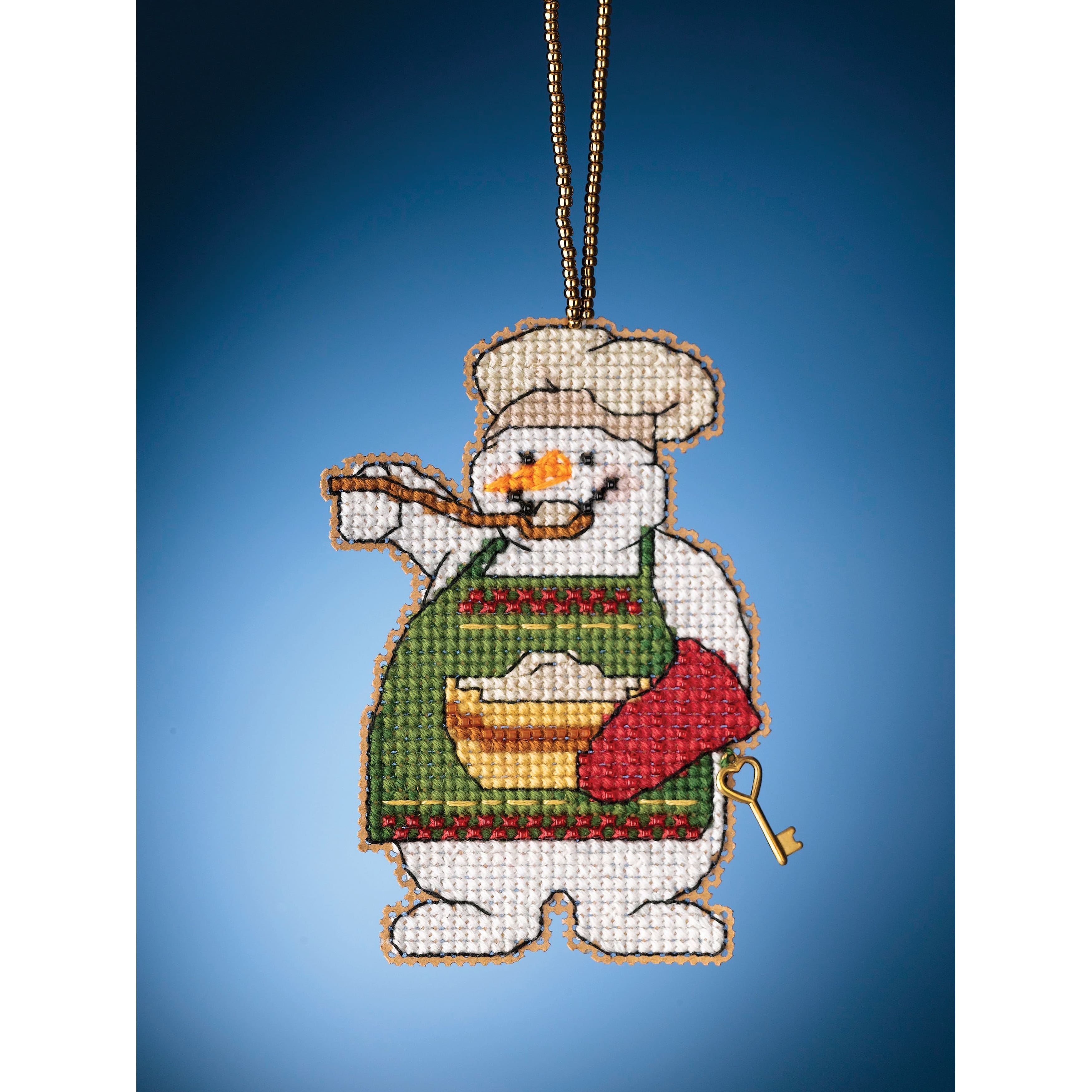 Mill Hill Counted Cross Stitch Ornament Kit 2.5X3.5-Giving Snowman (14  Count)