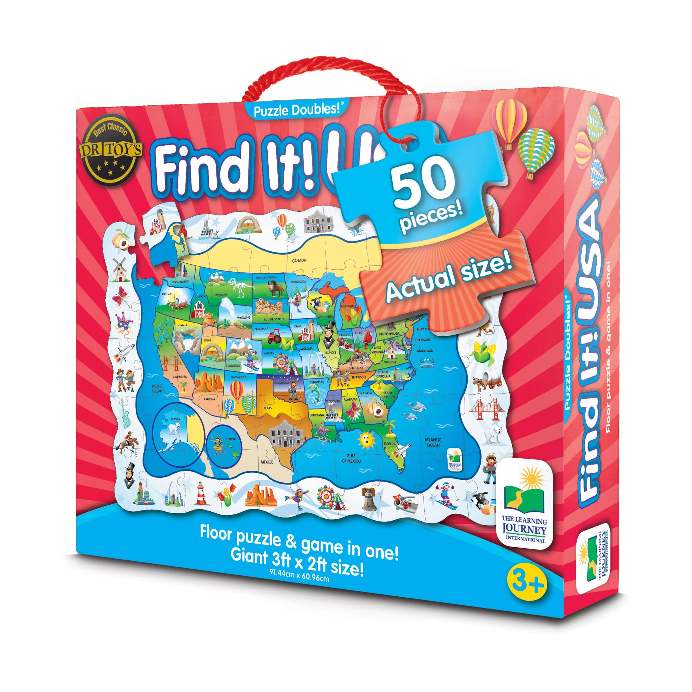Puzzle Doubles!&#xAE; Find It! USA 50 Piece Puzzle