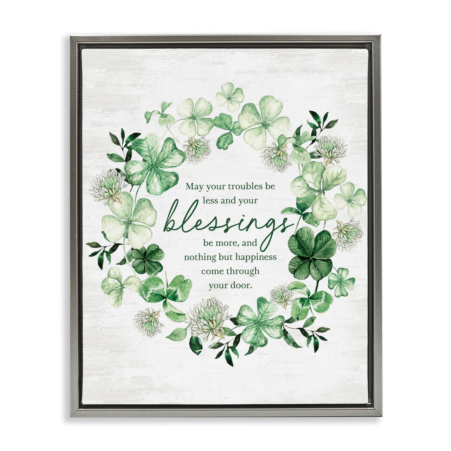 Stupell Industries Irish Proverb Wreath Floater Framed Art