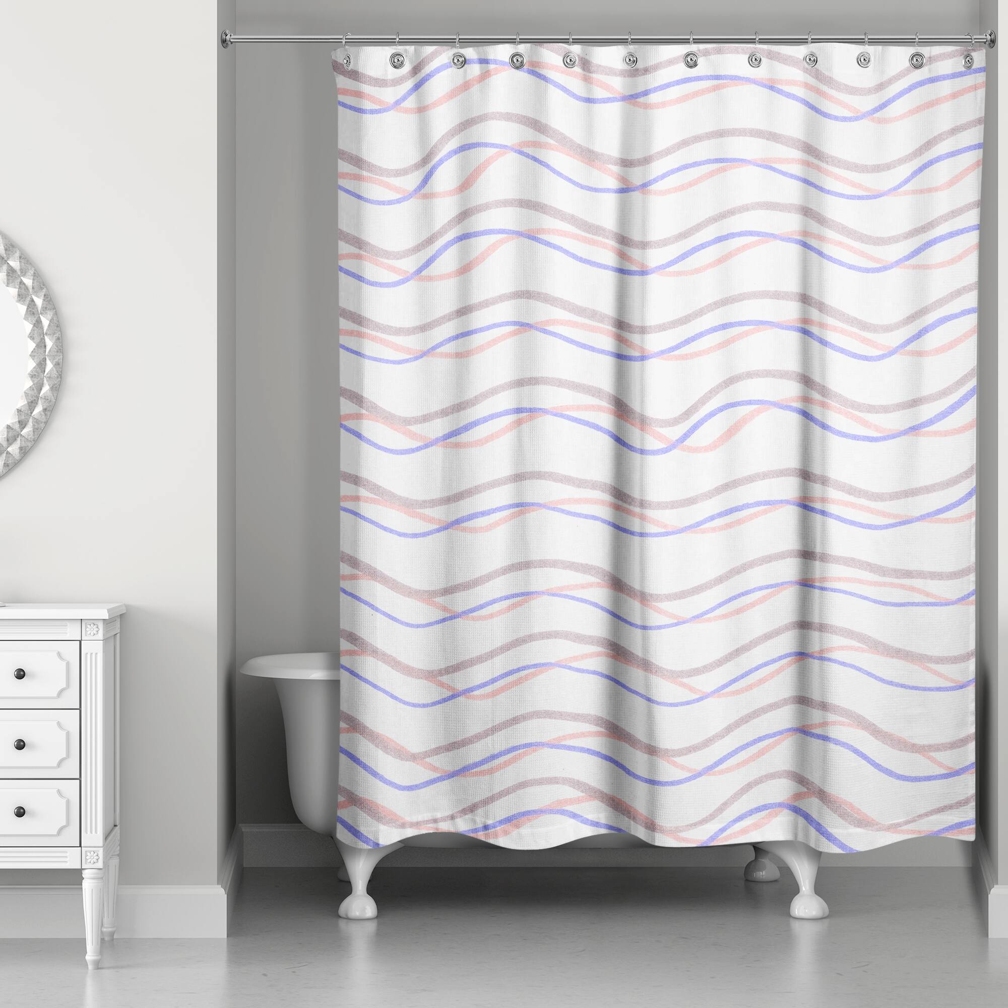 Delicate Squiggles Shower Curtain