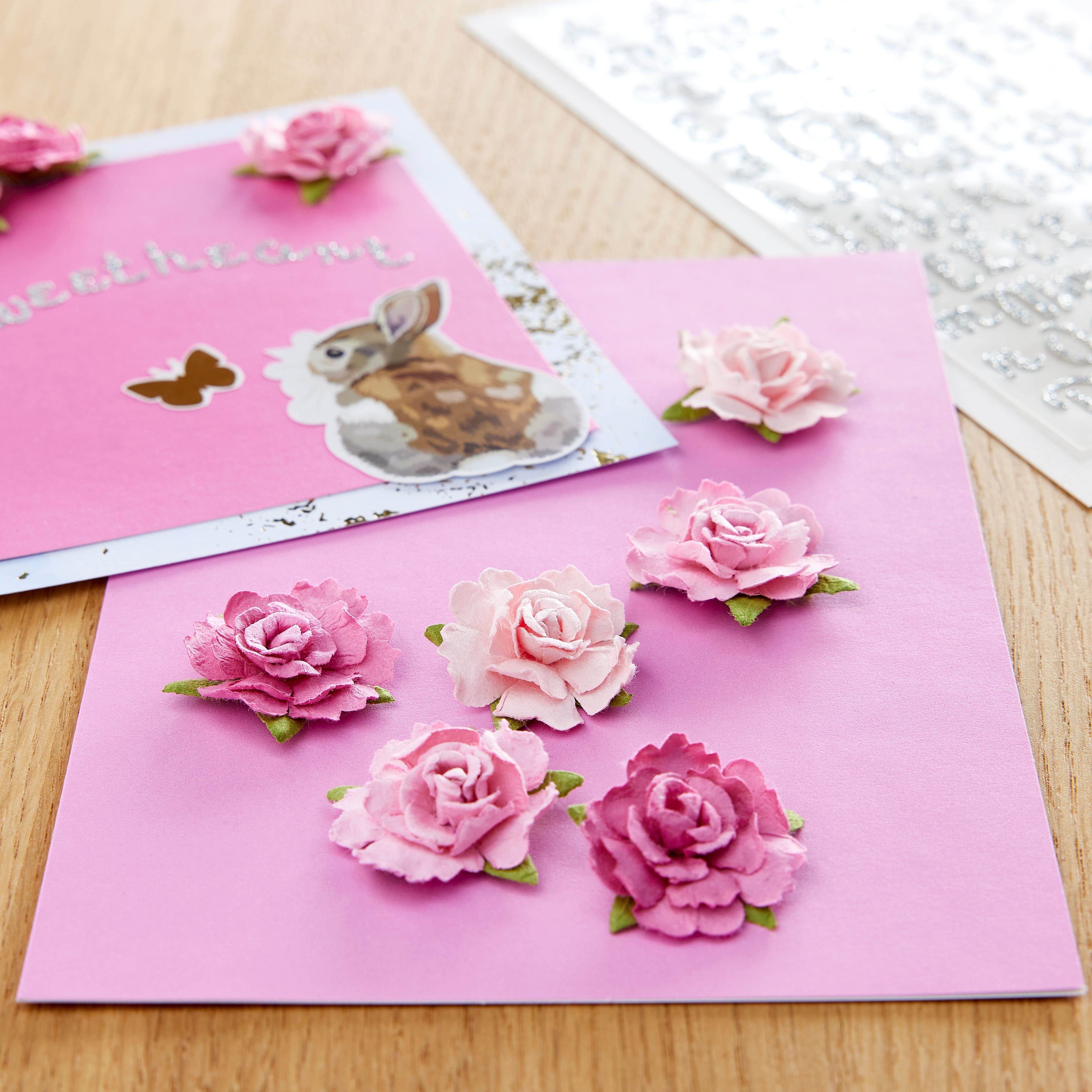 12 Packs: 9 ct. (108 total) Pink Rose Embellishments by Recollections&#x2122;