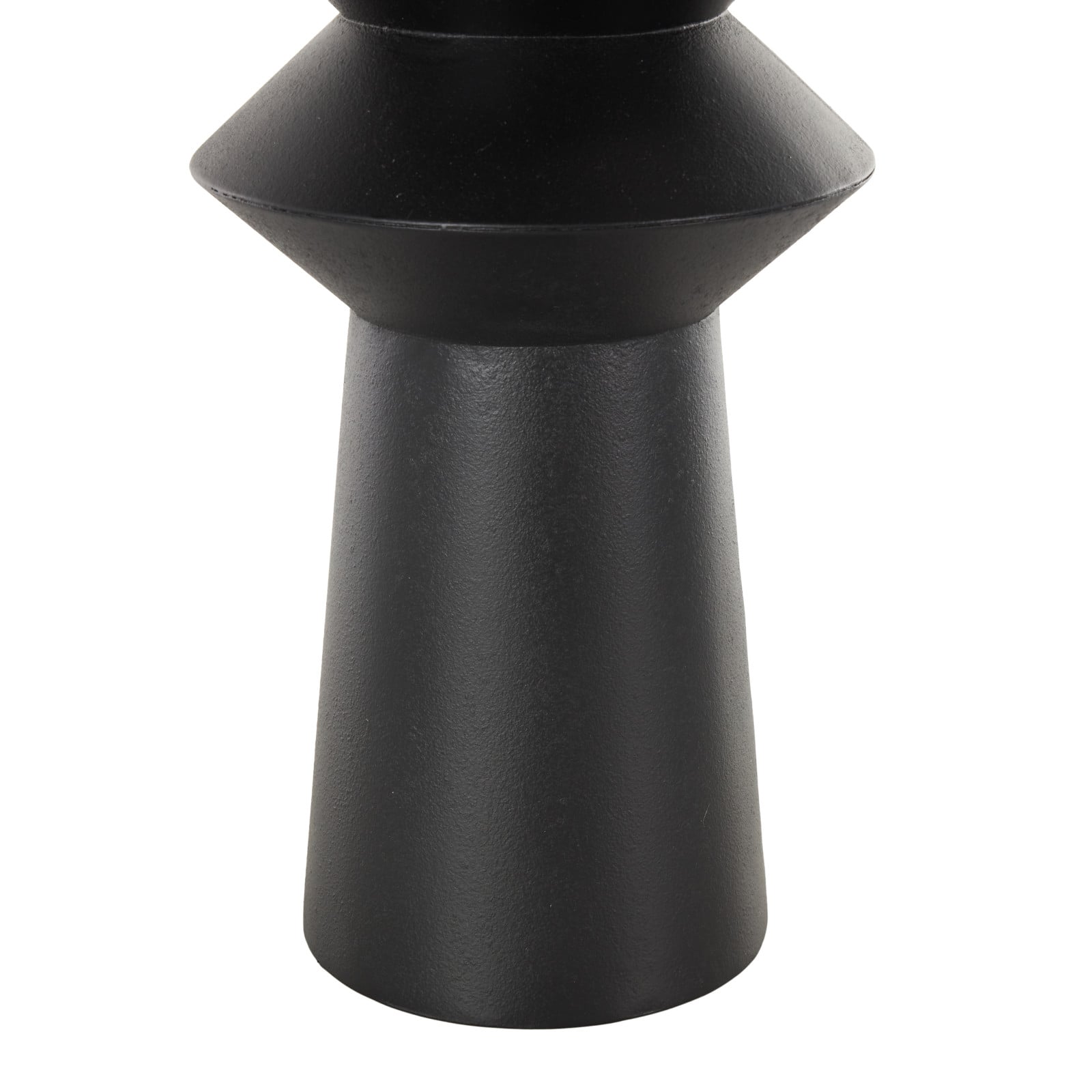 24" Black Metal Art Deco Fluted Decorative Vase