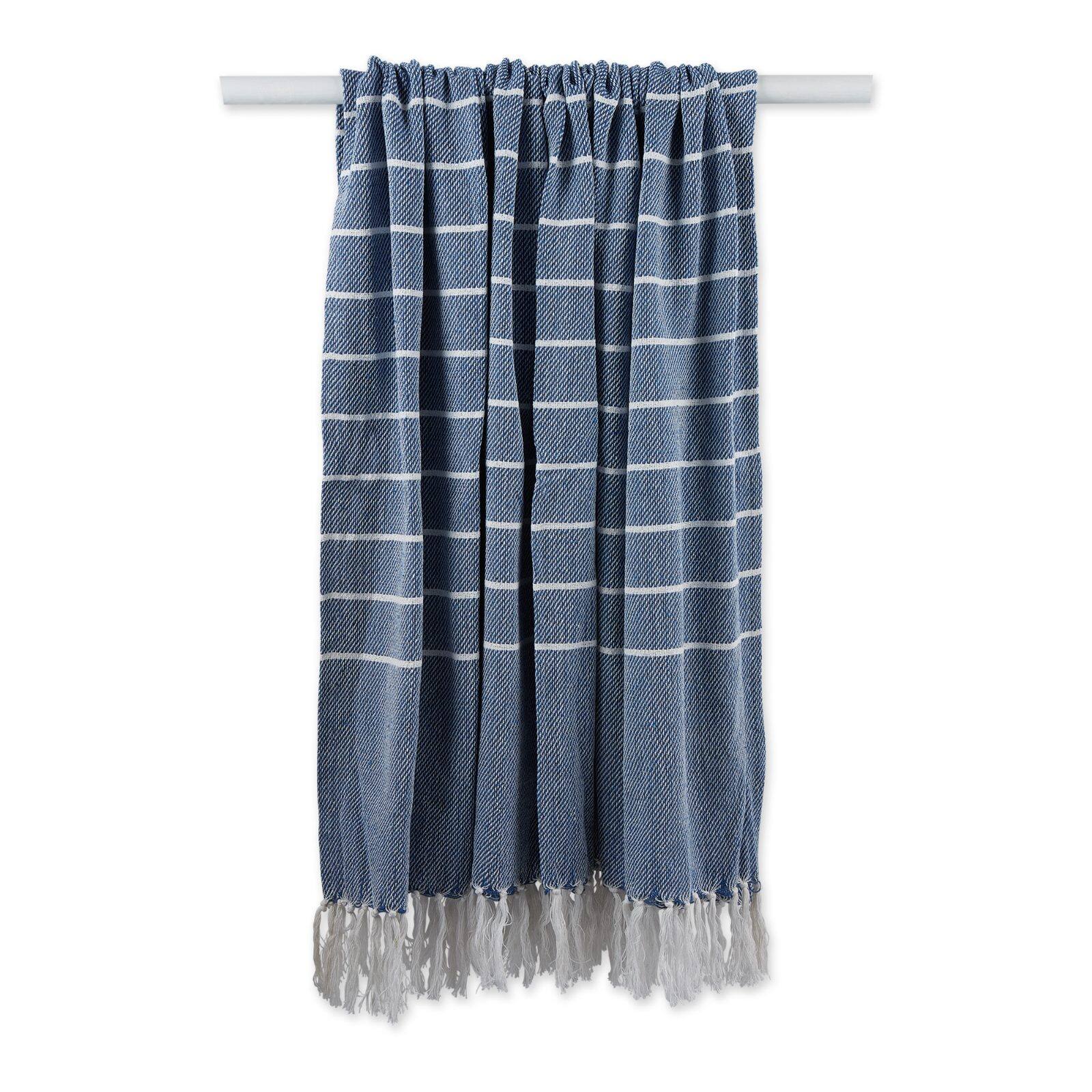 DII® French Blue & White Thin Stripe Throw