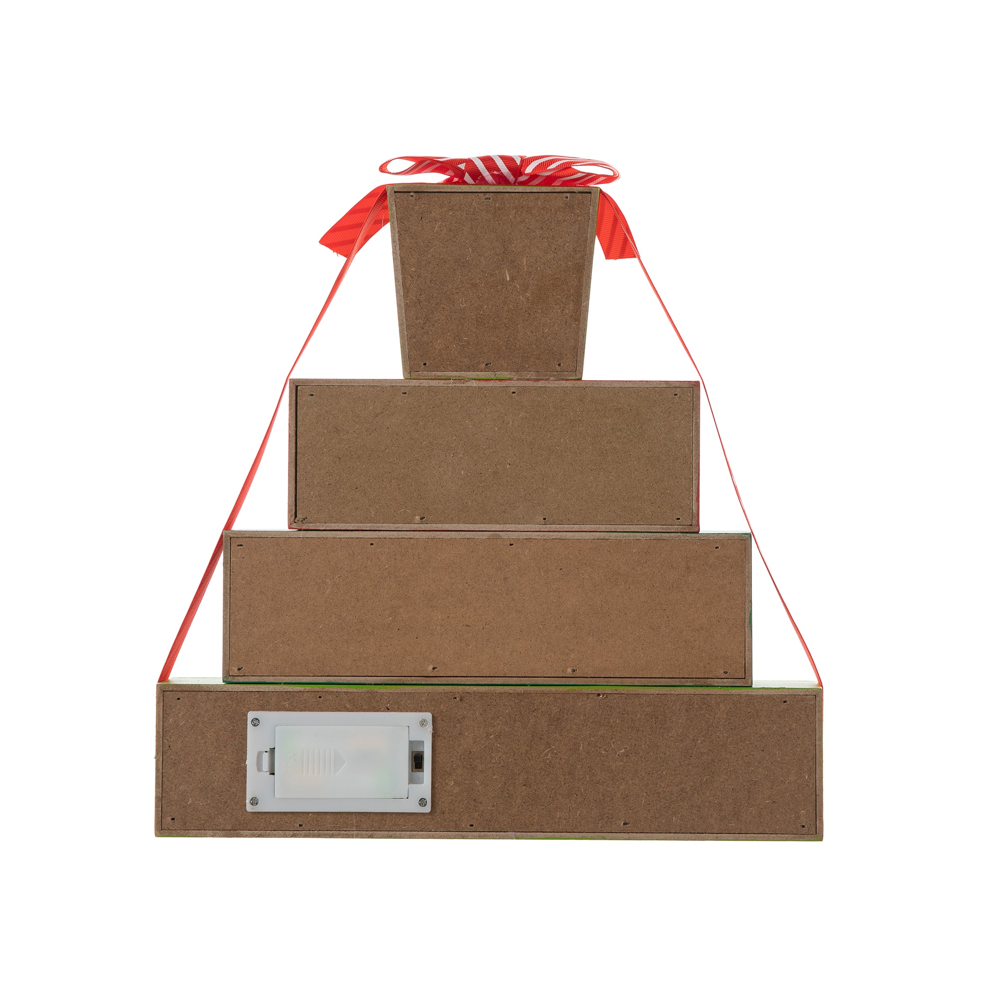 Glitzhome&#xAE; 12&#x22; Lighted Wooden Christmas Gift Block Table D&#xE9;cor