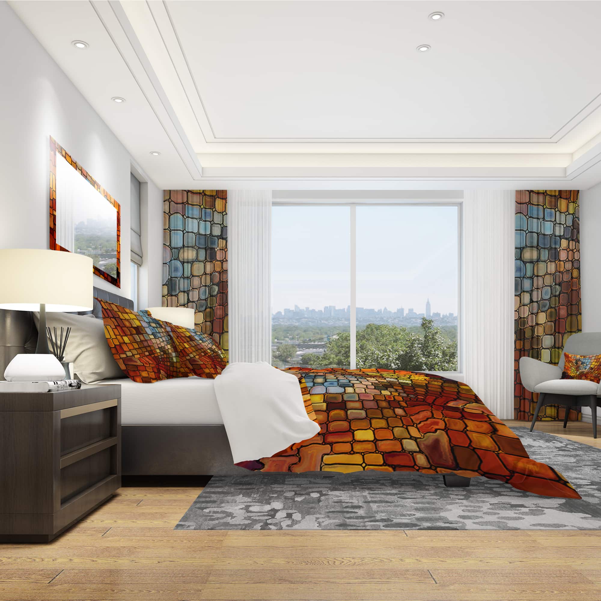 Designart &#x27;Dreaming of Stained Glass&#x27; Modern &#x26; Contemporary Bedding Set - Duvet Cover &#x26; Shams
