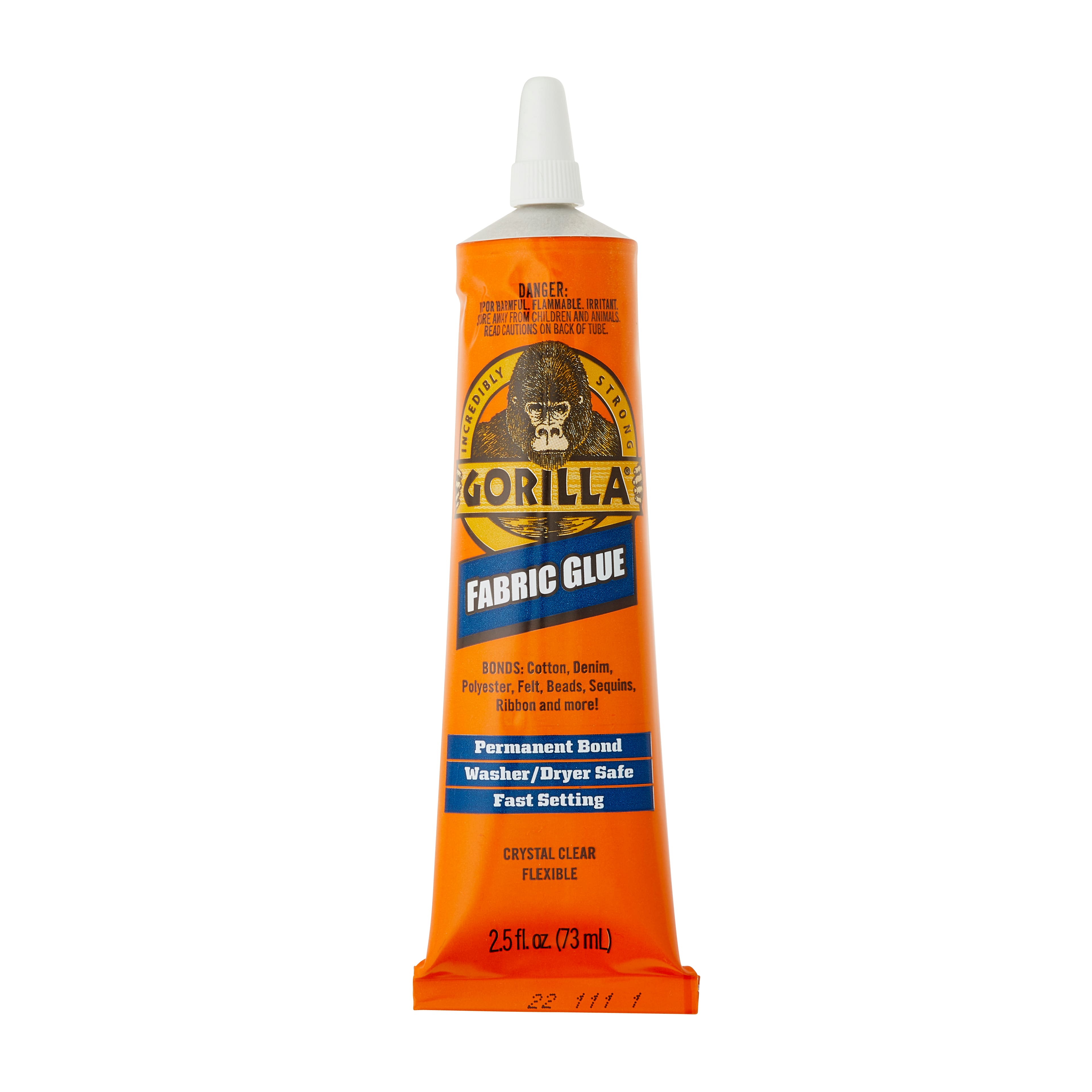 Gorilla Glue Waterproof Fabric Glue 2.5 Ounce Tube, Clear, (Pack Of 1)  (8025501)