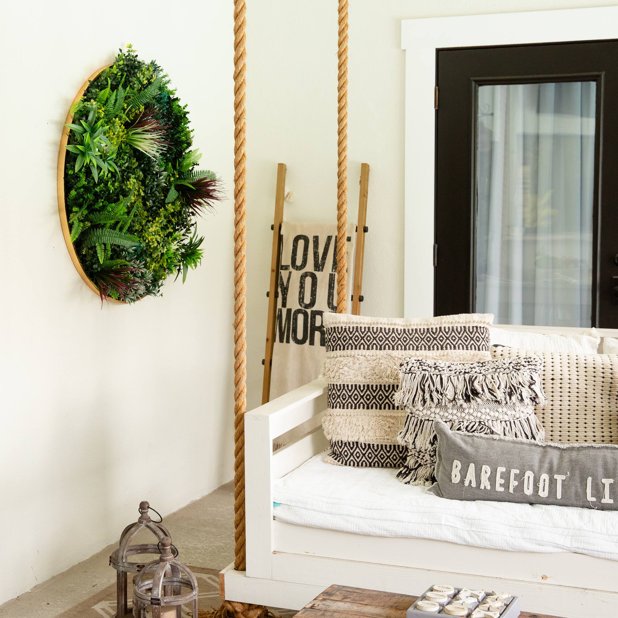 38" Framed Virgin Islands Artificial Living Wall Art Panel