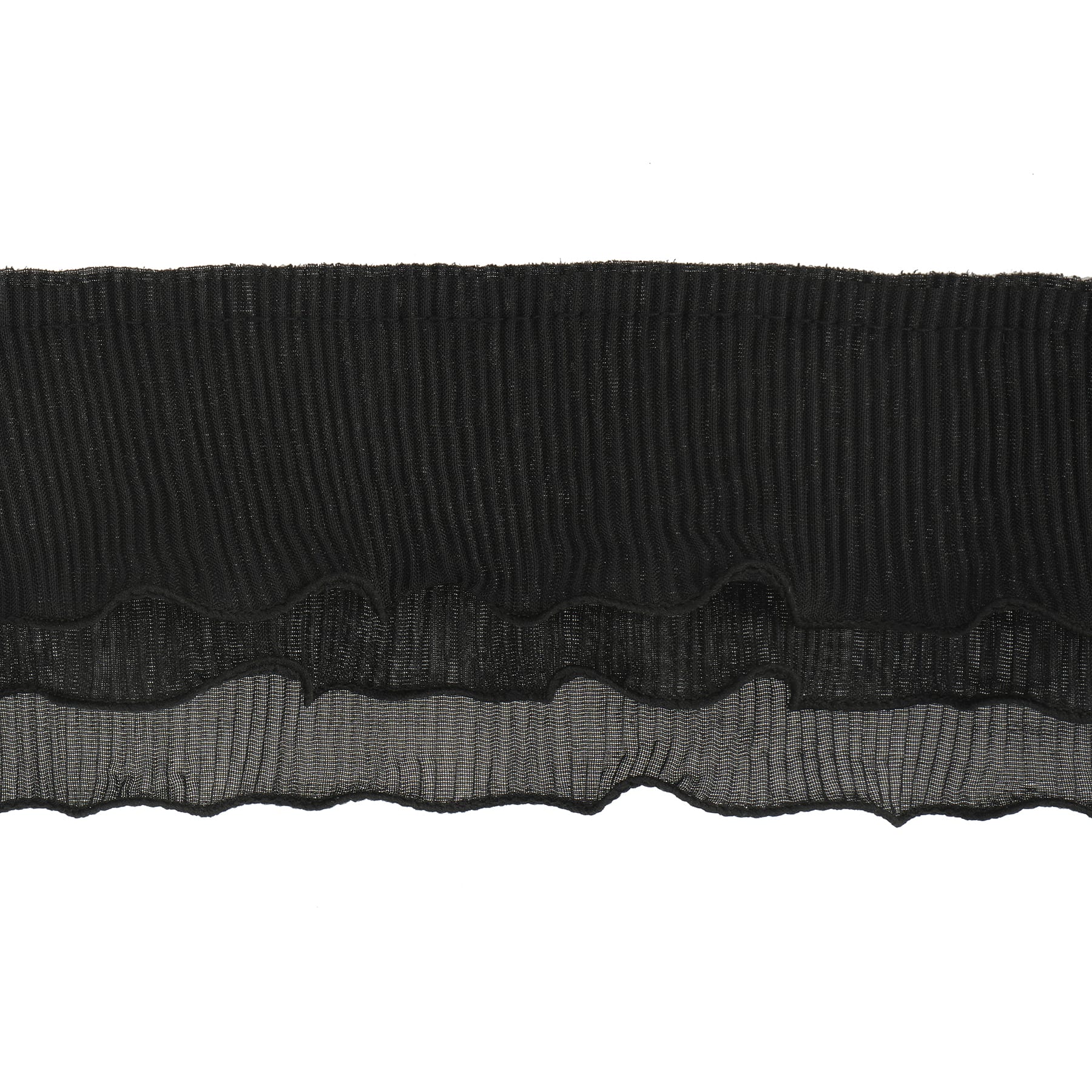 3.7&#x22; x 2yd. Black Pleated Ruffle Ribbon by Celebrate It&#xAE; Halloween