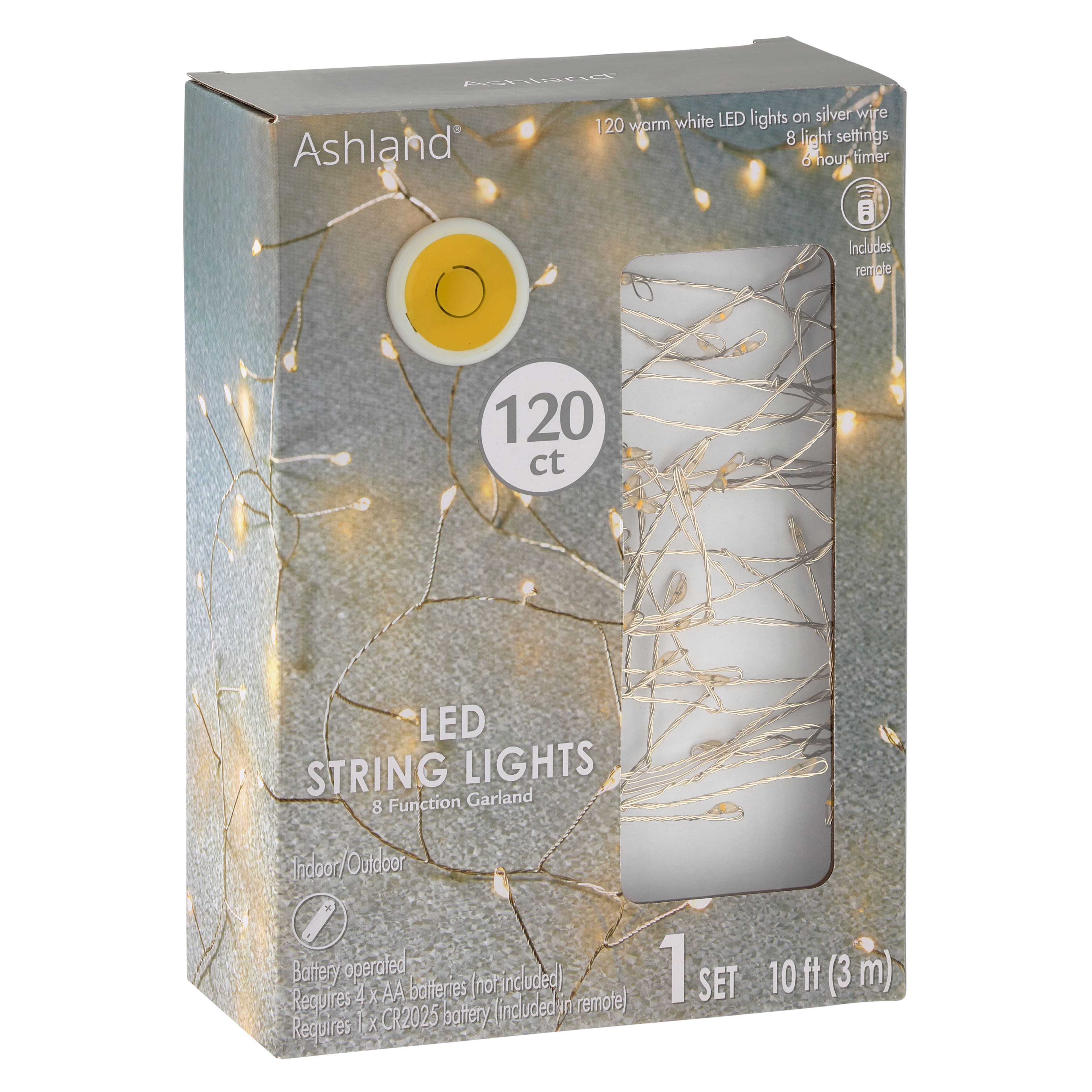 8 Pack: 120ct. Warm White LED String Lights Garland by Ashland&#xAE;