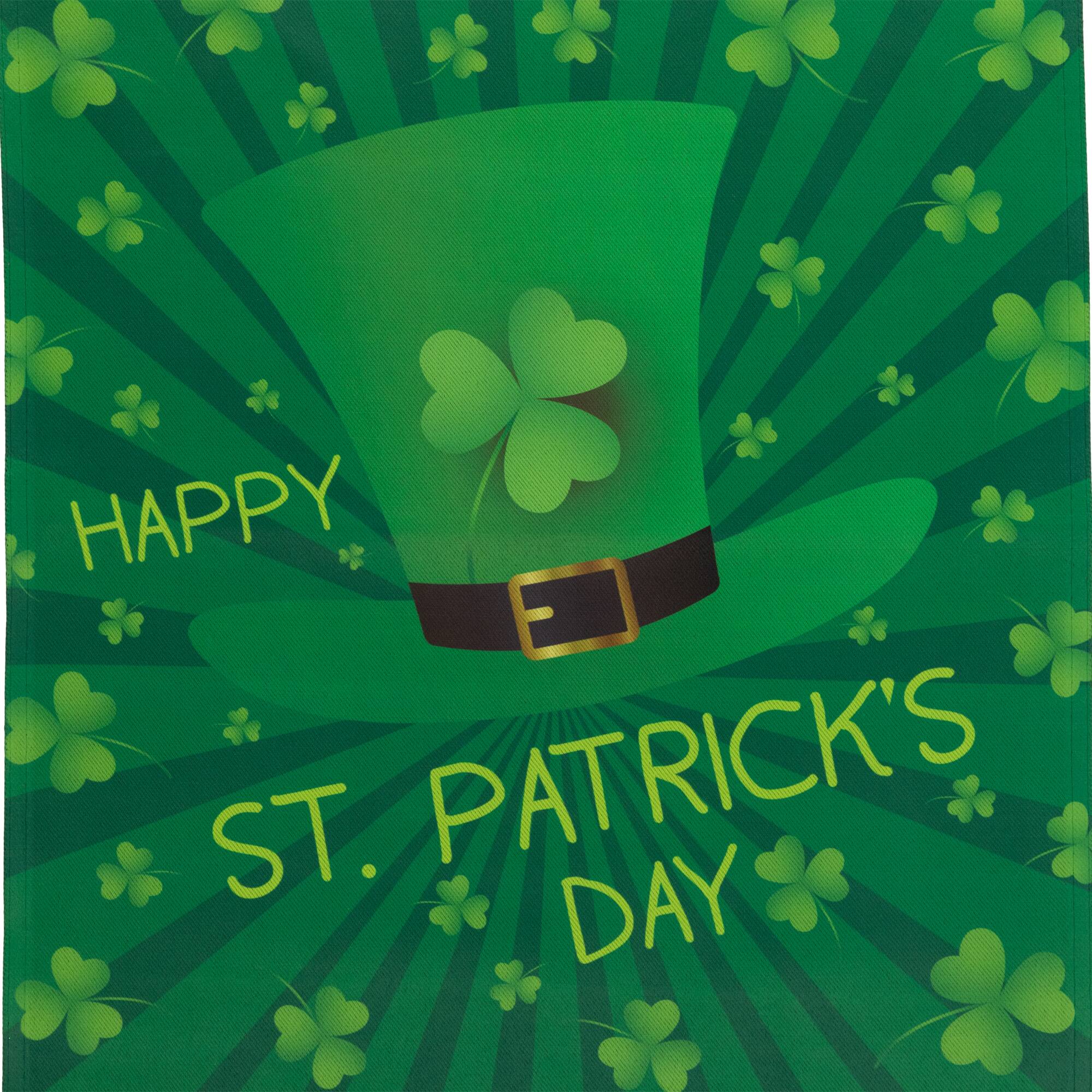 Happy St. Patrick&#x27;s Day Shamrocks Outdoor Garden Flag