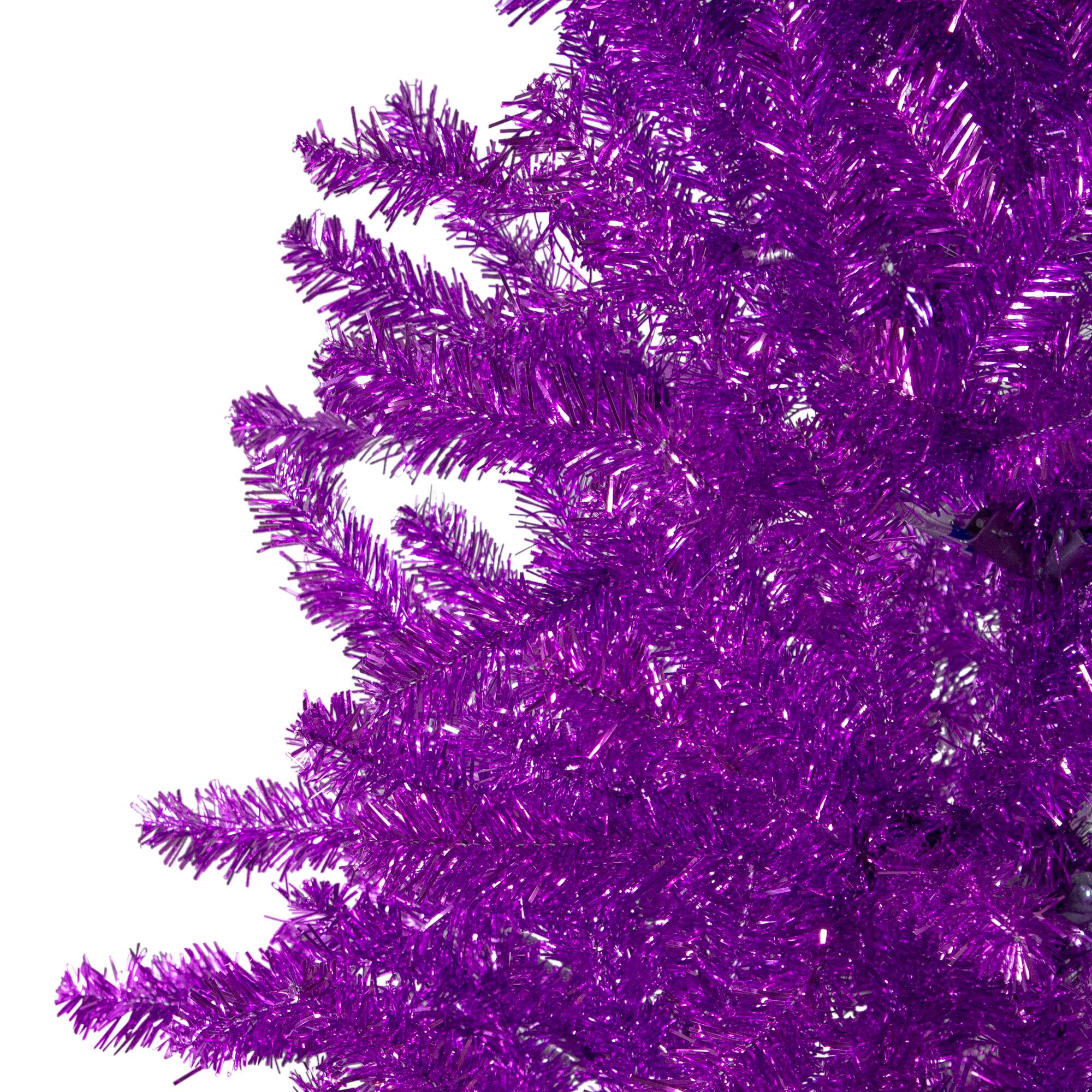 7ft. Unlit Metallic Purple Tinsel Artificial Christmas Tree
