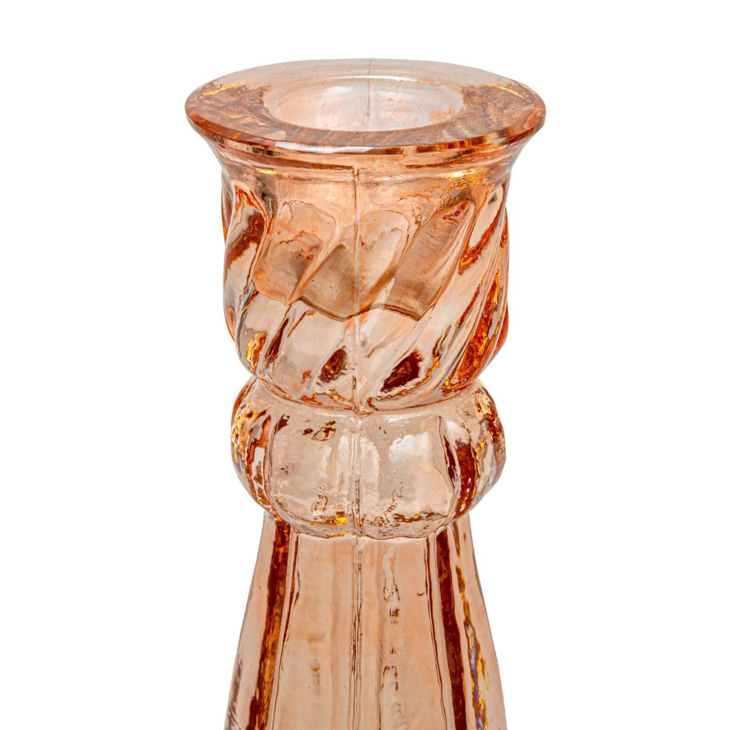 Hello Honey&#xAE; 9.5&#x22; Amber Reclaimed Glass Taper Candle Holder