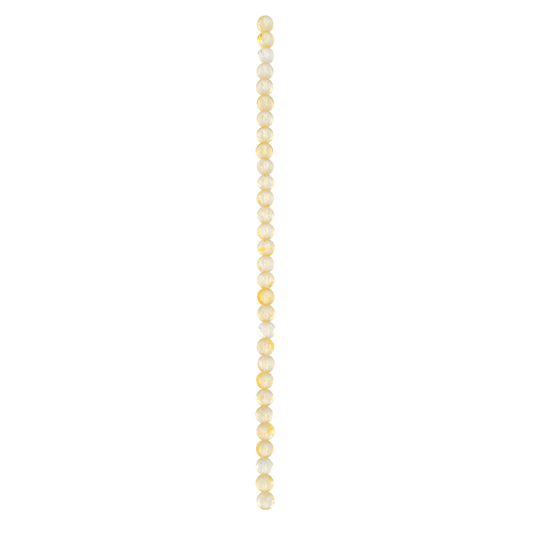12 Pack: Yellow Faceted Citrine Coin Beads by Bead Landing&#x2122;