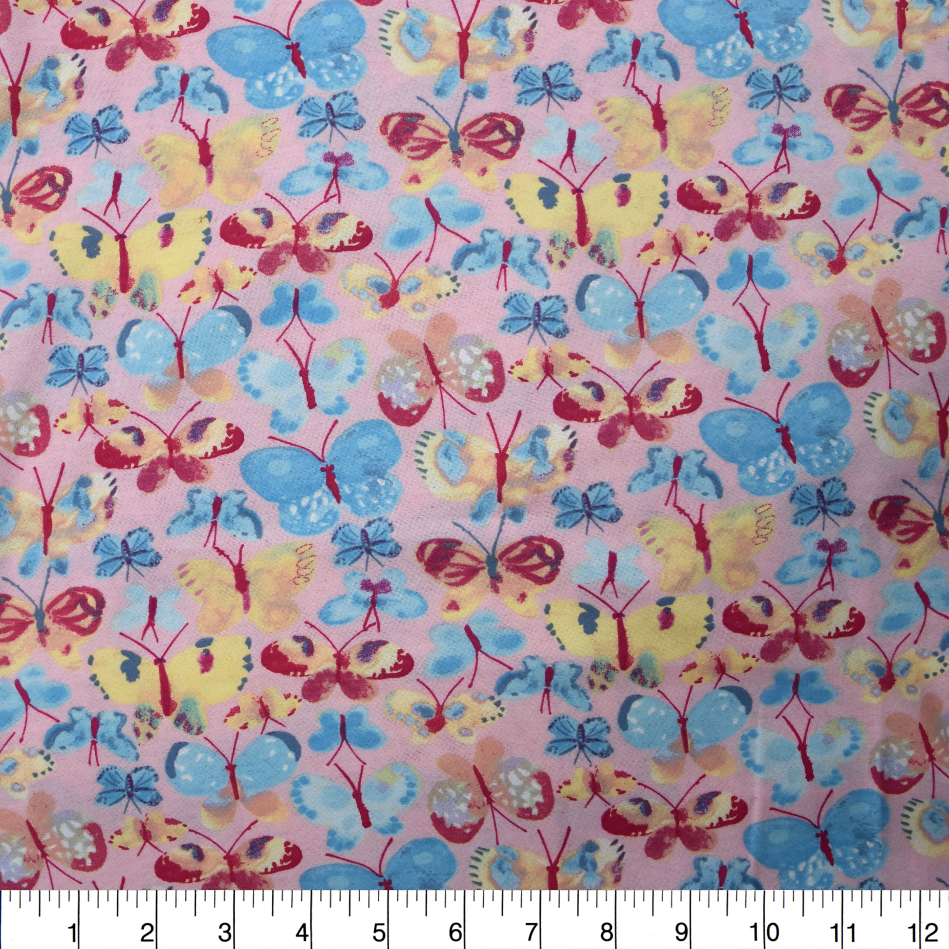Feldman Pink Butterflies Cotton Flannel