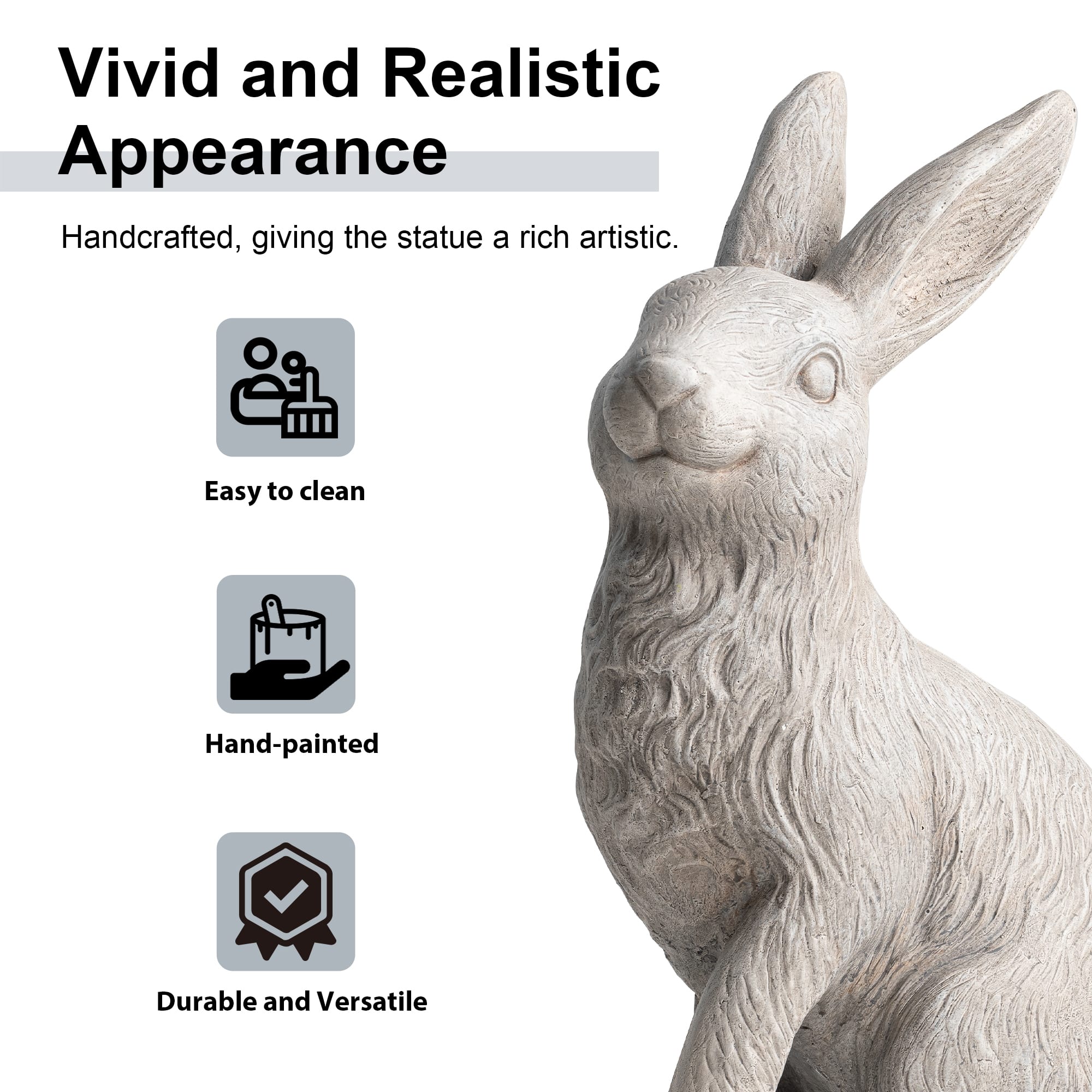 Glitzhome&#xAE; 18&#x22; MGO Sitting Rabbit Garden Statue