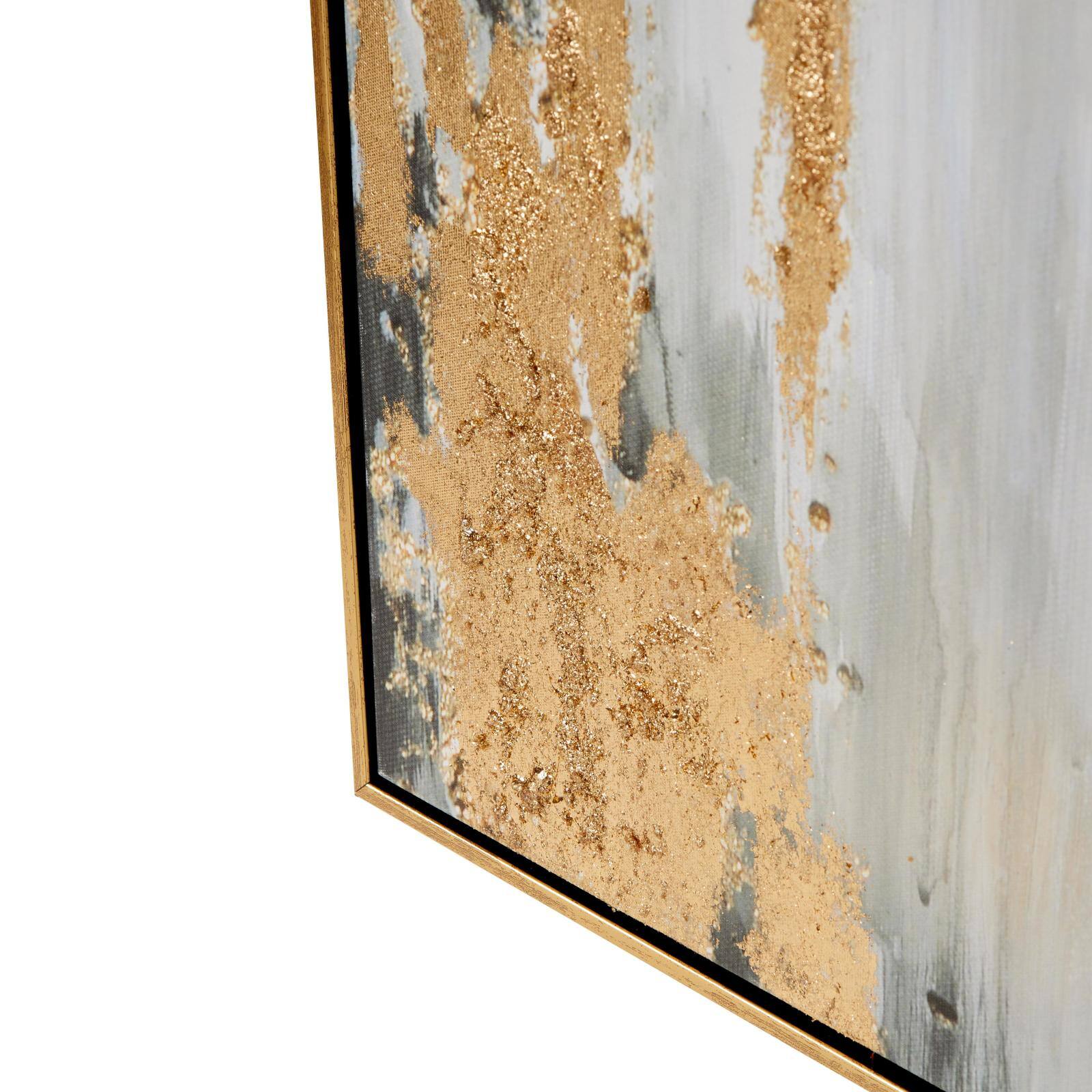 Gold Canvas Dancer Ballet Living Room Framed Wall Art with Black and Gold Foil Accents