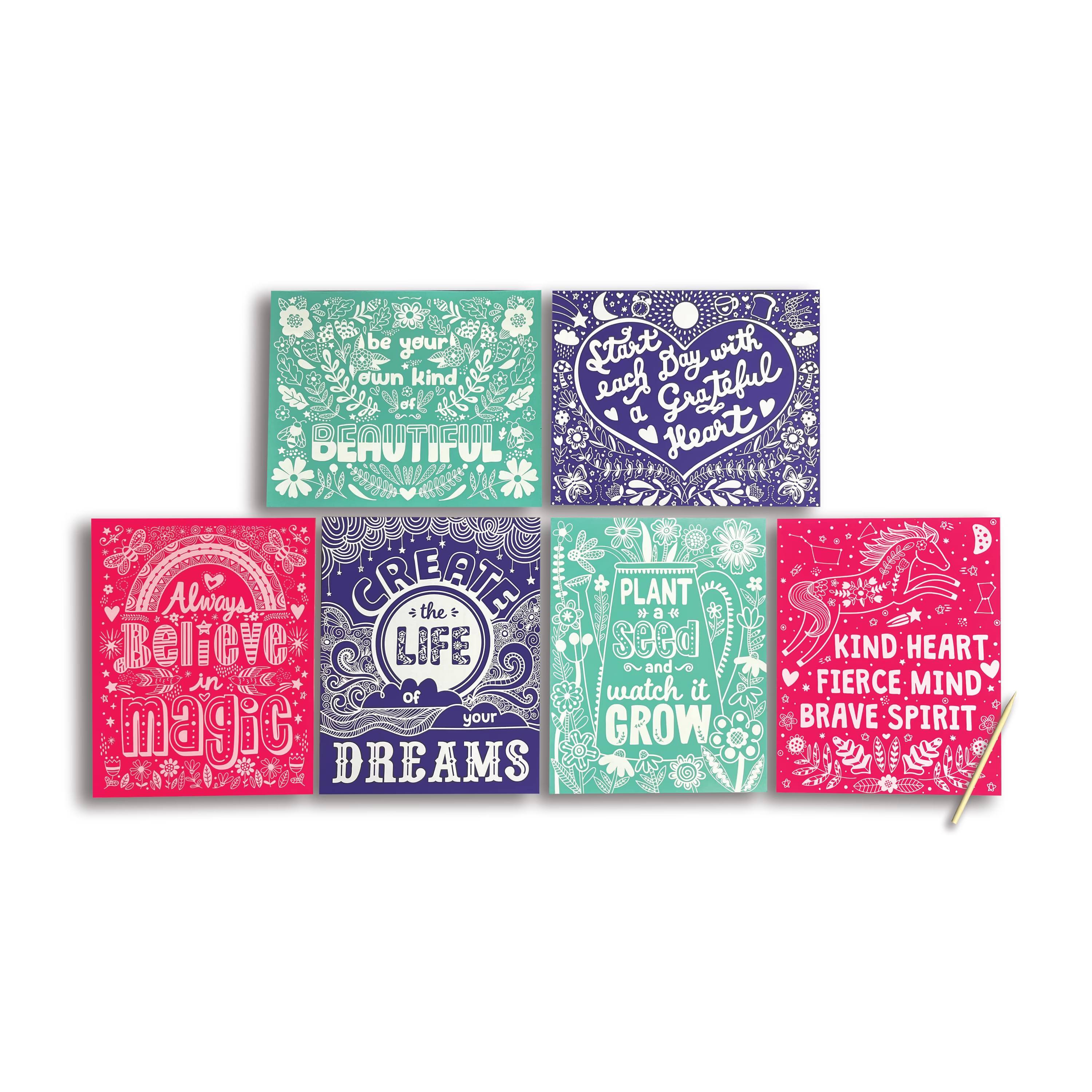 OOLY Scratch &#x26; Shine Amazing Affirmations Foil Scratch Art Kit