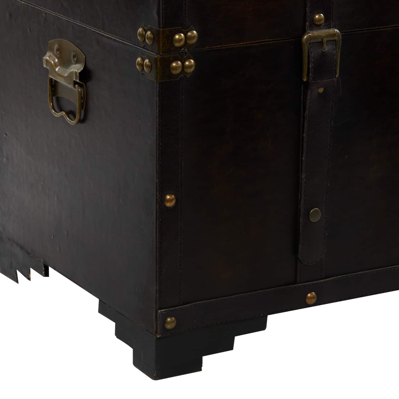 Set of 3&#x22; Brown Wood Traditional Trunk, 28&#x22;, 24&#x22;, 20&#x22;