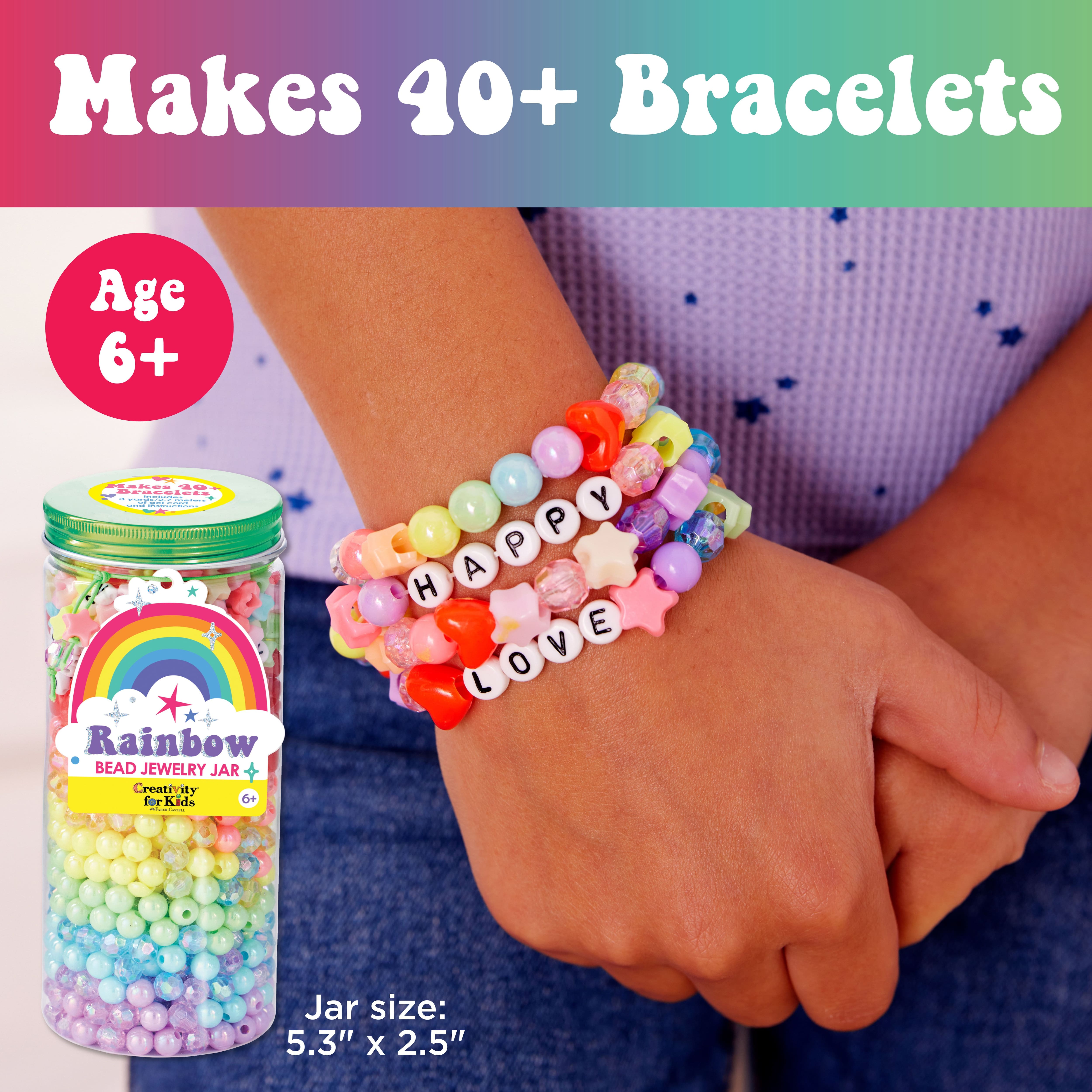 Creativity for Kids&#xAE; Rainbow Bead Jewelry Jar