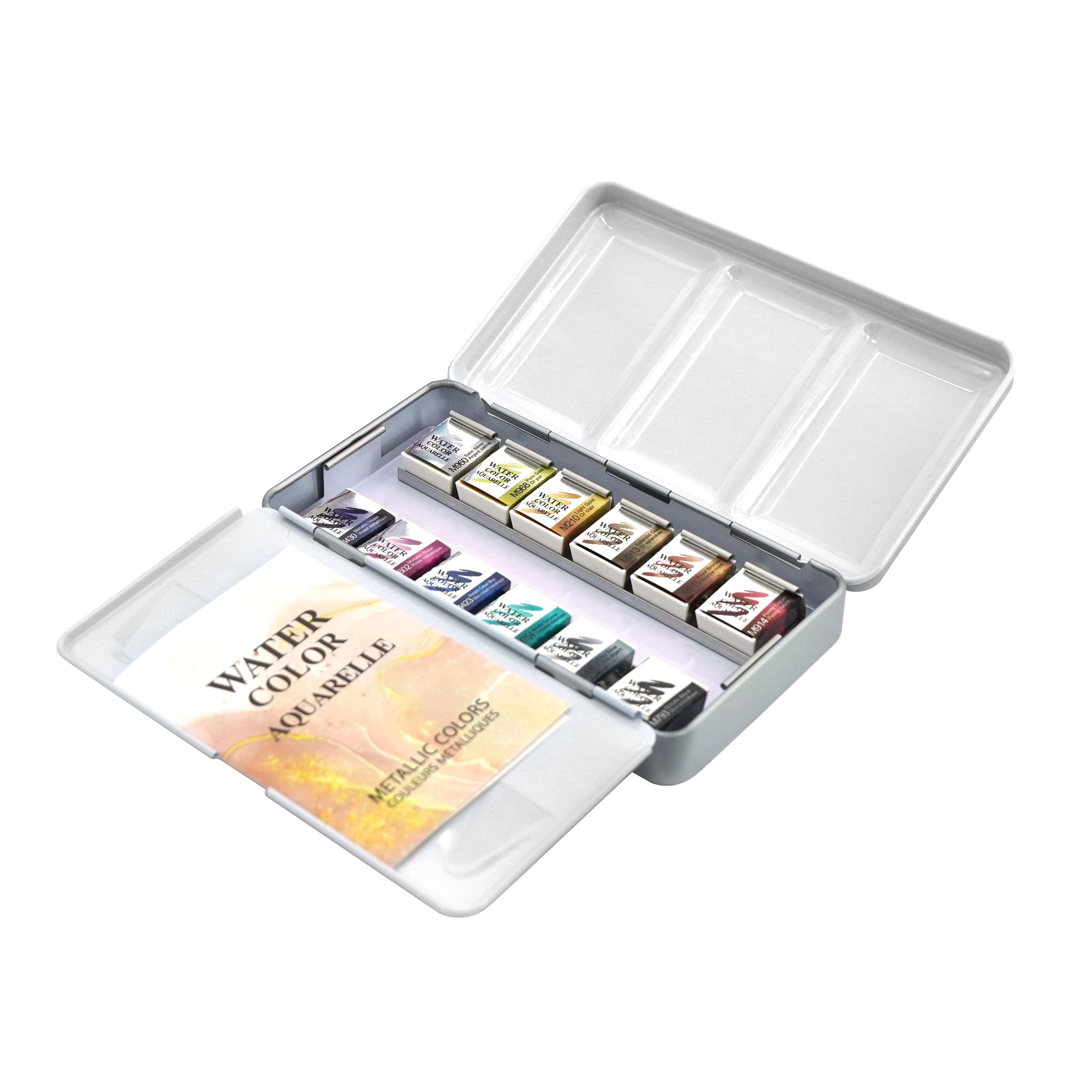 6 Pack: 12 Half Pans Metallic Watercolor Set by Artist's Loft™