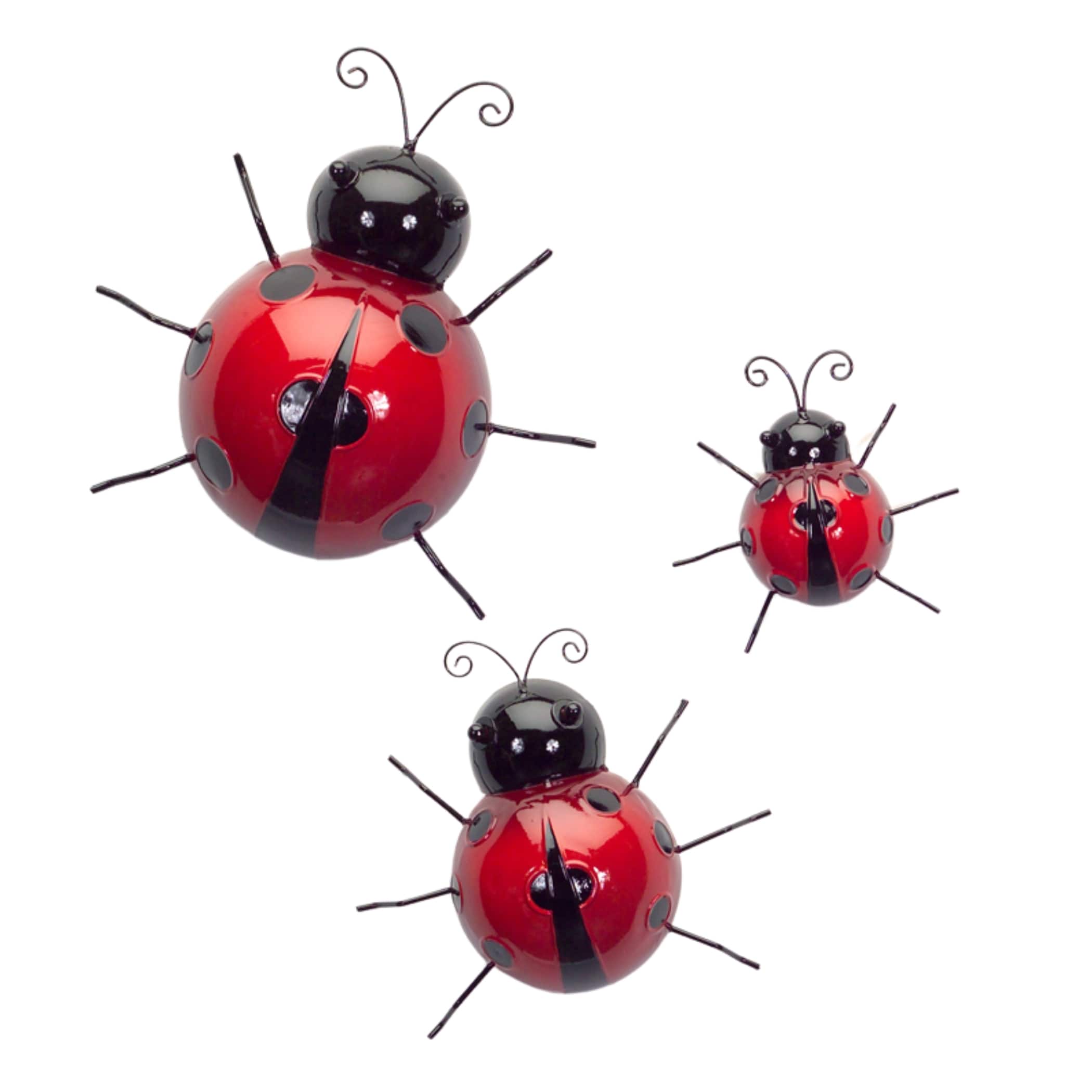 Metal Ladybug Garden D&#xE9;cor Set