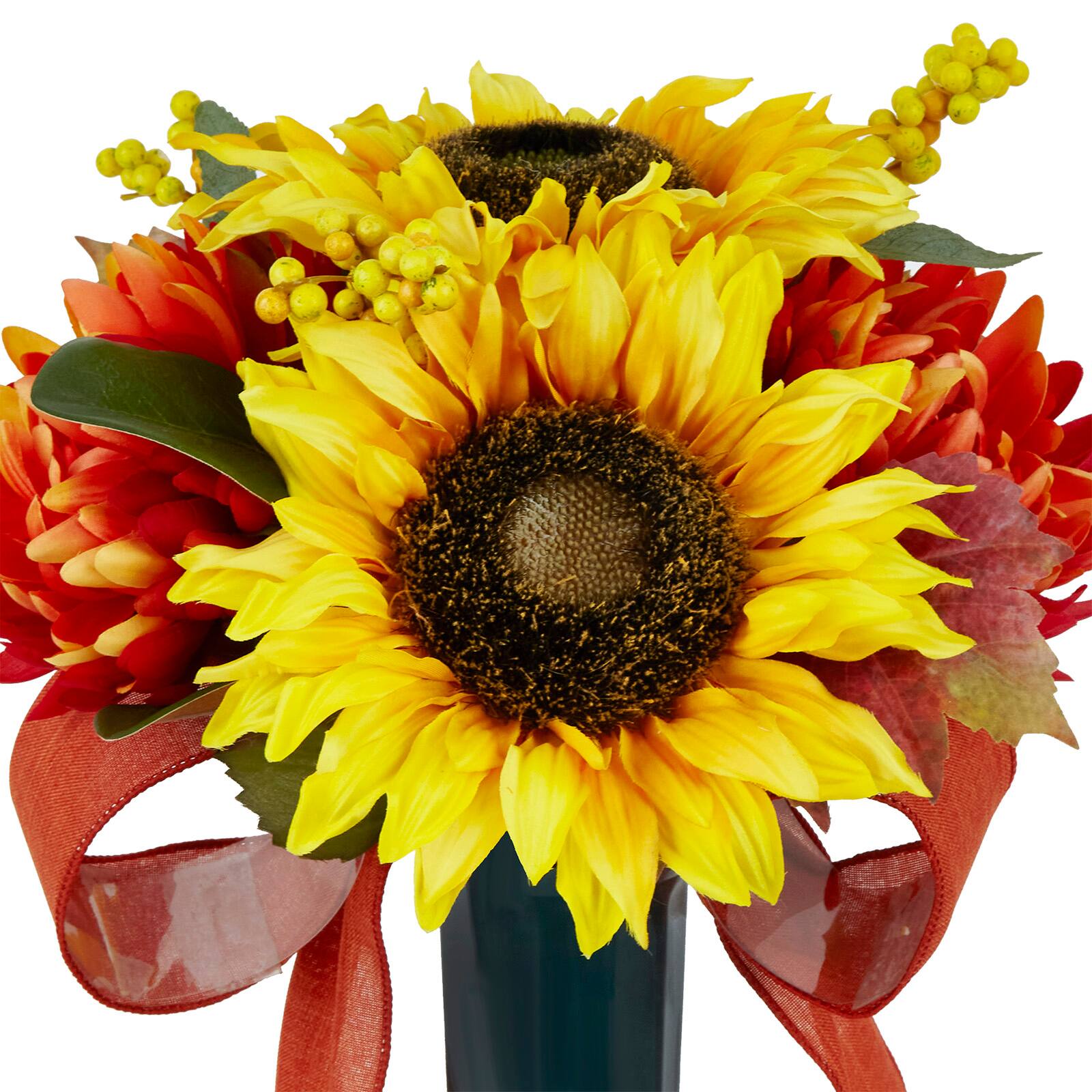17&#x22; Yellow &#x26; Orange Sunflower &#x26; Mum Cone by Ashland&#xAE;