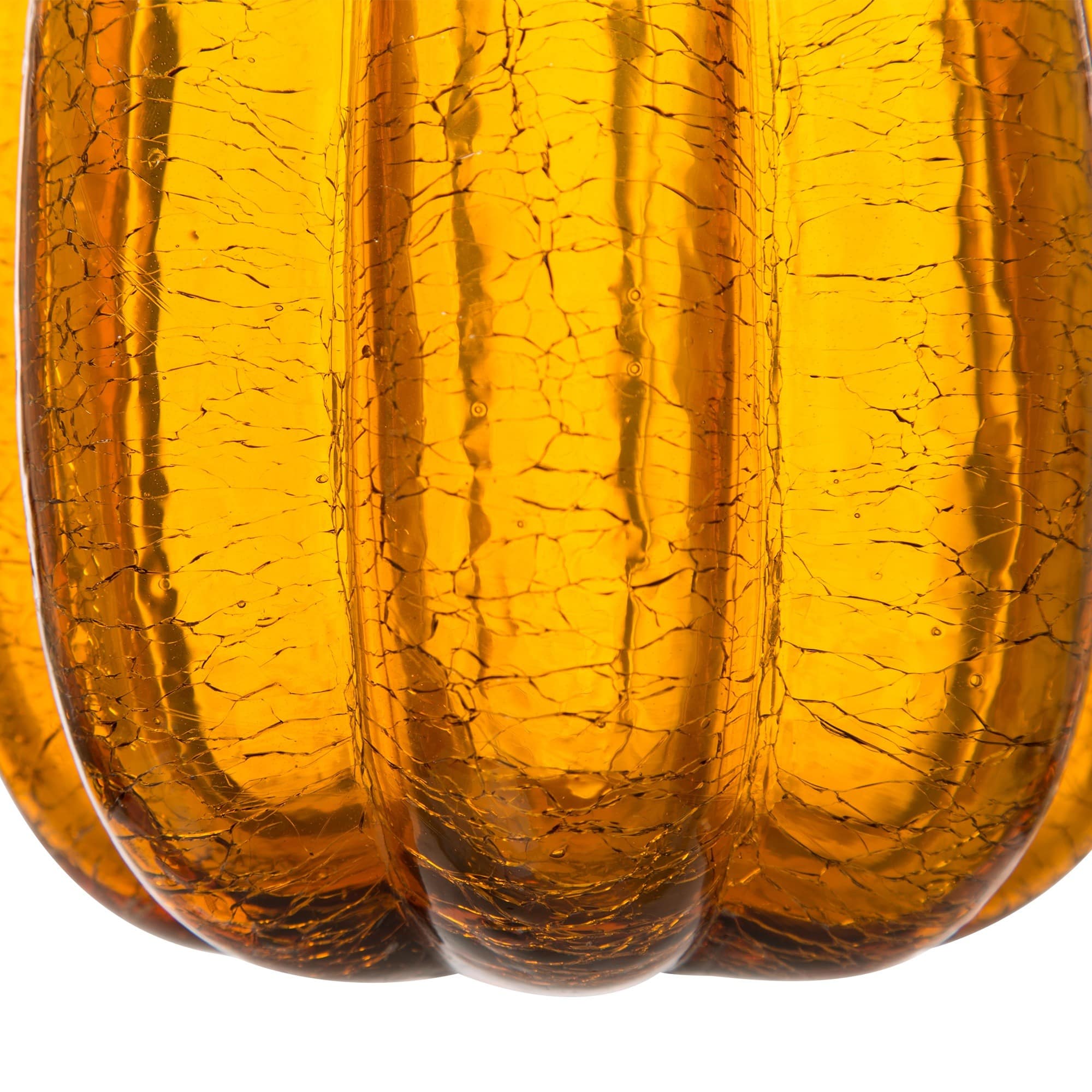 Glitzhome® Amber Crackle Glass Pumpkin Set