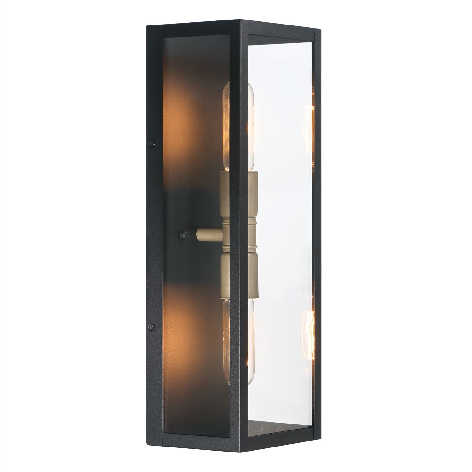 Hello Honey® Lloyd Matte Black Modern Minimalist Metal & Glass Wall Mounted Outdoor Light