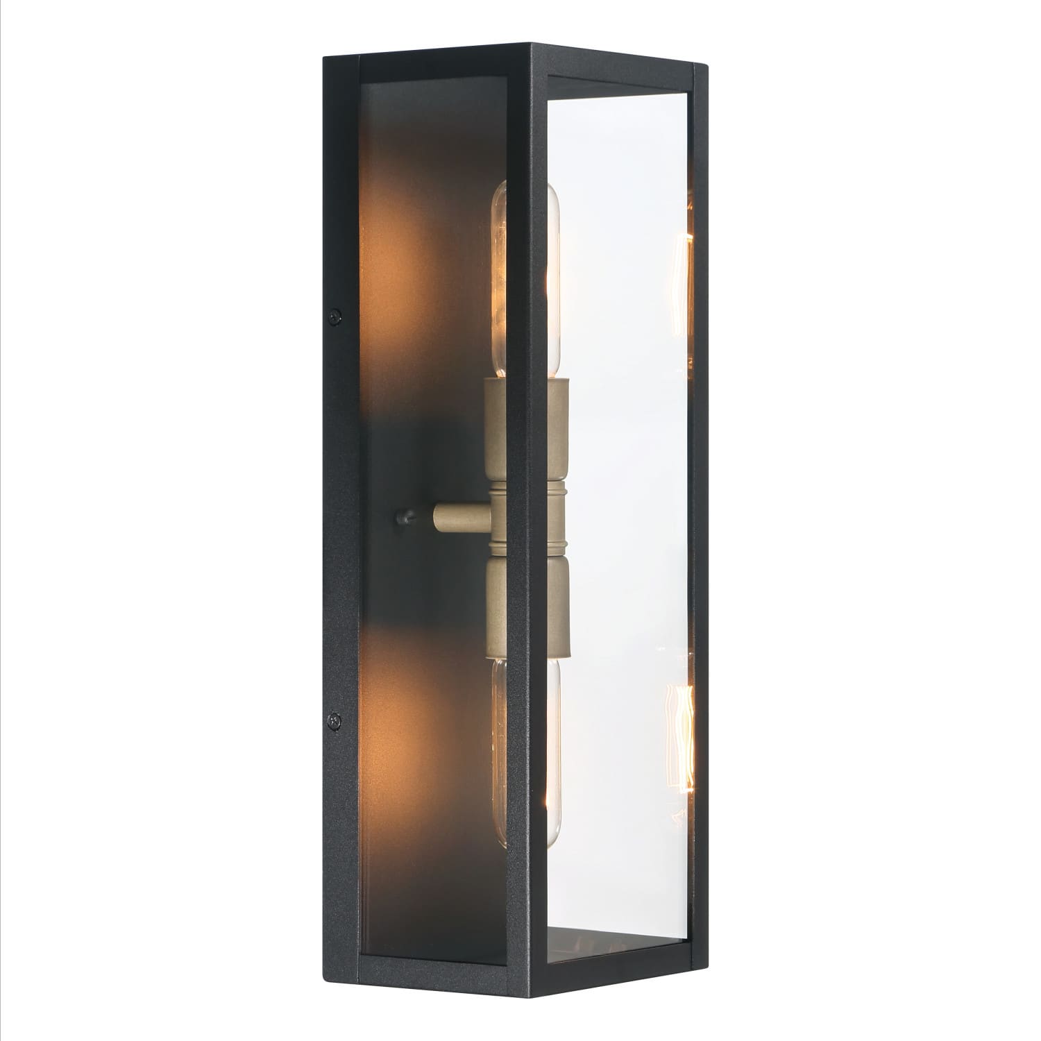 Lloyd Matte Black Modern Minimalist Metal &#x26; Glass Wall Mounted Outdoor Light