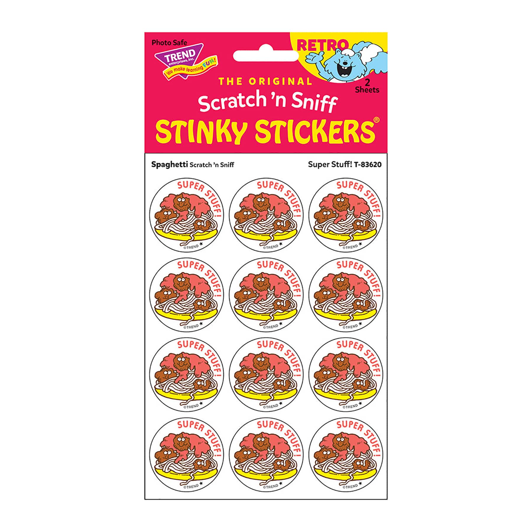 TREND Enterprises® Super Stuff! Spaghetti Scented Stickers, 6 Packs of 24