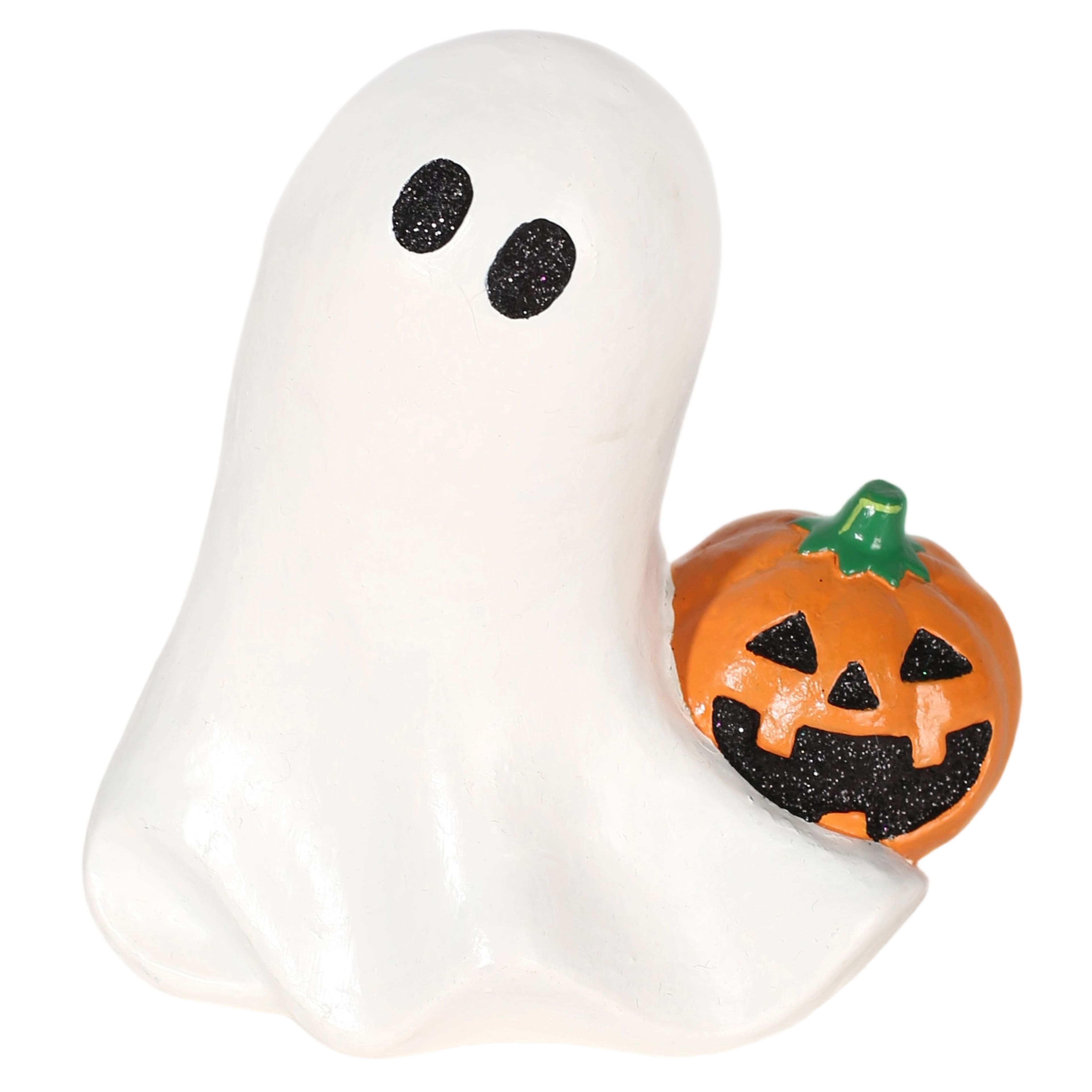 5.25&#x22; White Ghost with Jack-O&#x27;-Lantern Tabletop D&#xE9;cor by Ashland&#xAE;