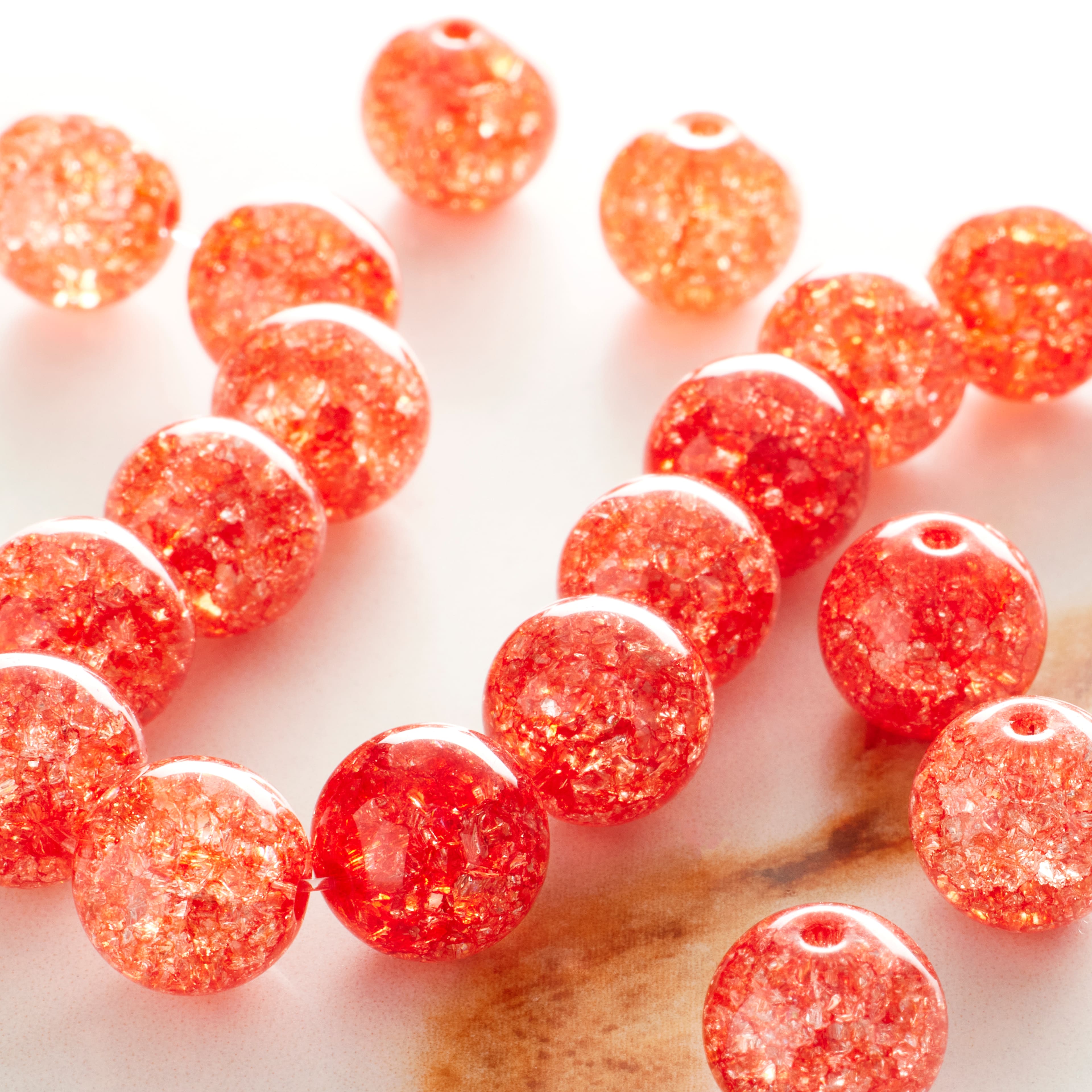 Red Crackled Quartzite Round Beads, 10mm by Bead Landing™